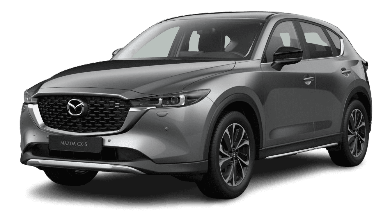 Schräge Frontansicht auf einen Mazda CX-5, freigestellt