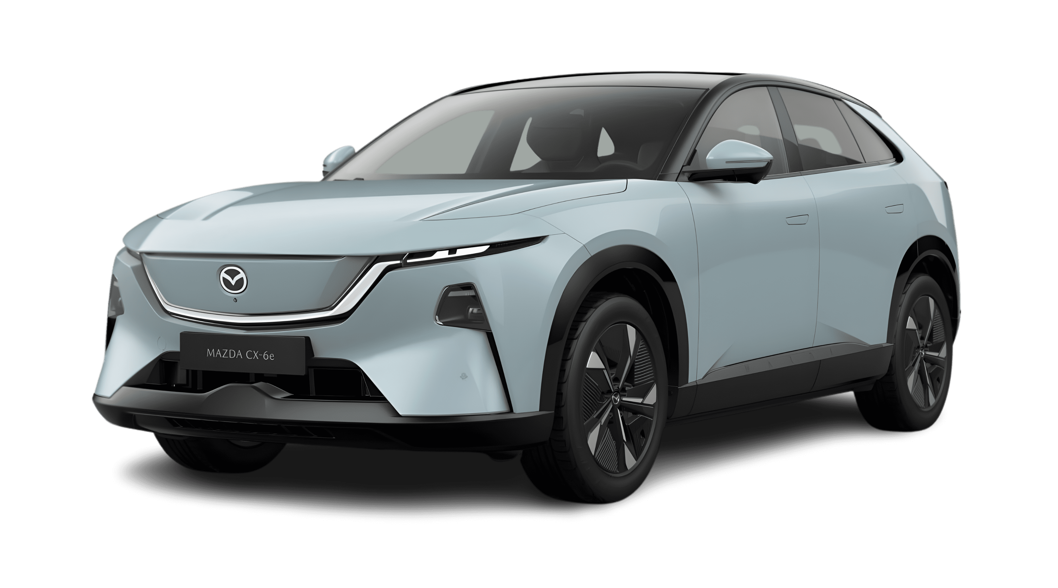 Schräge Frontansicht eines Mazda CX-6e, freigestellt