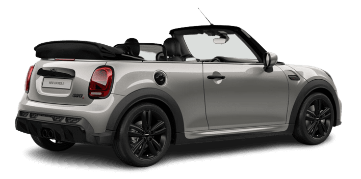 Schräge Heckansicht auf einen MINI MINI, freigestellt