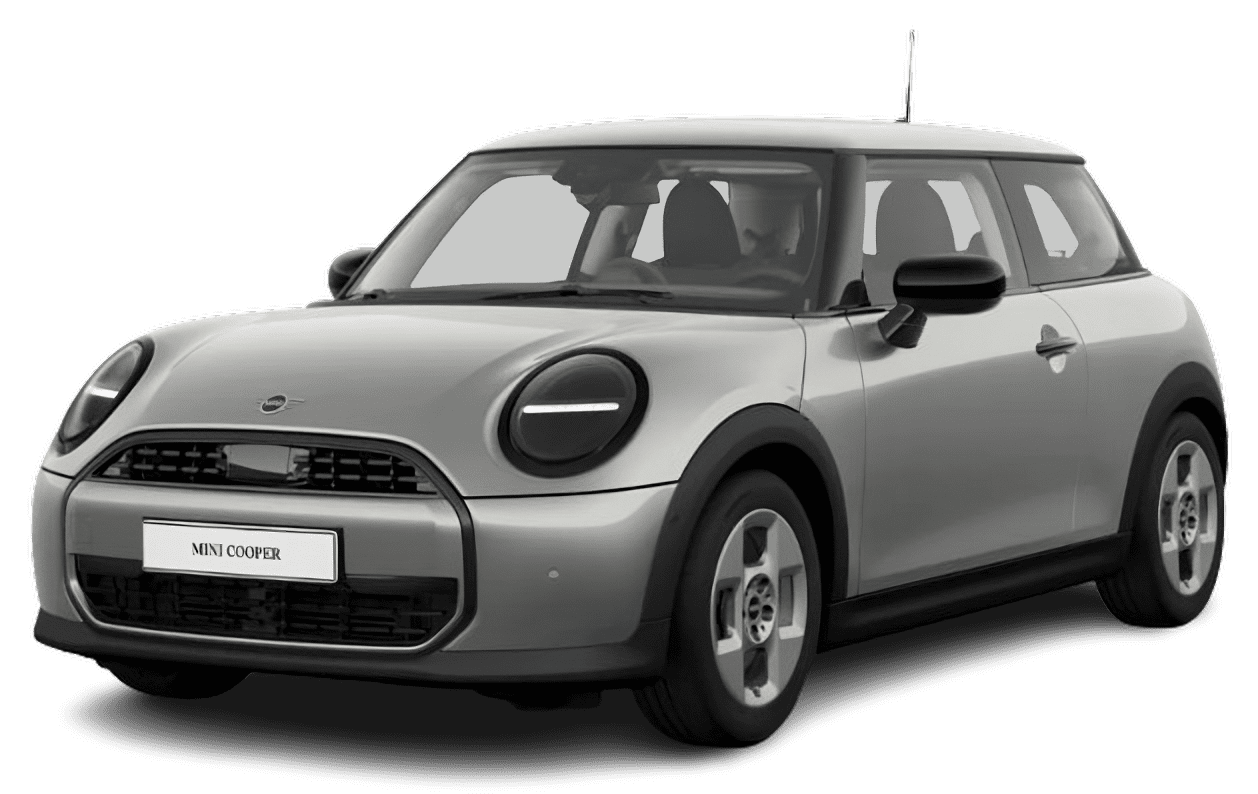 Schräge Frontansicht auf einen MINI MINI, freigestellt