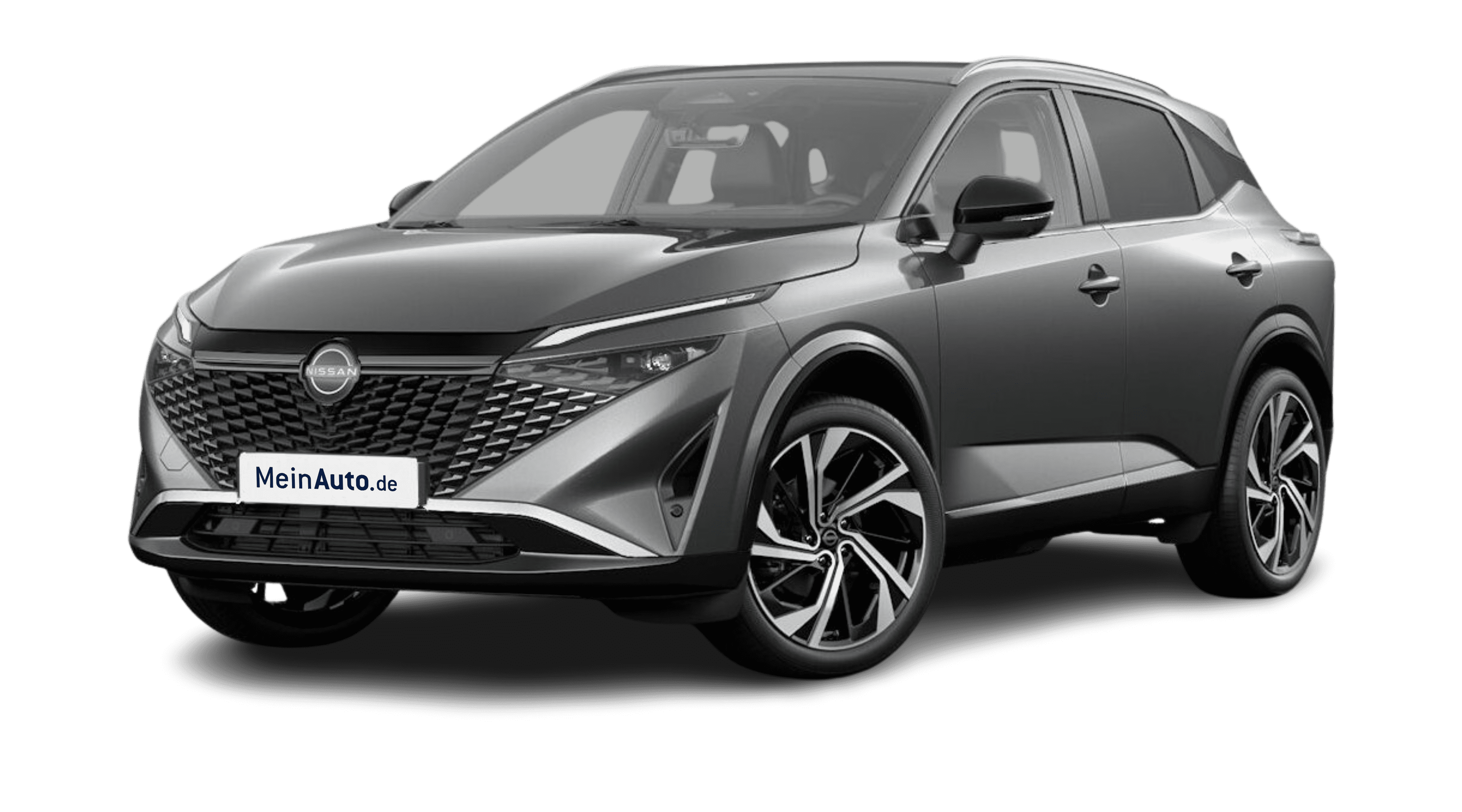 Schräge Frontansicht eines Nissan Qashqai, freigestellt