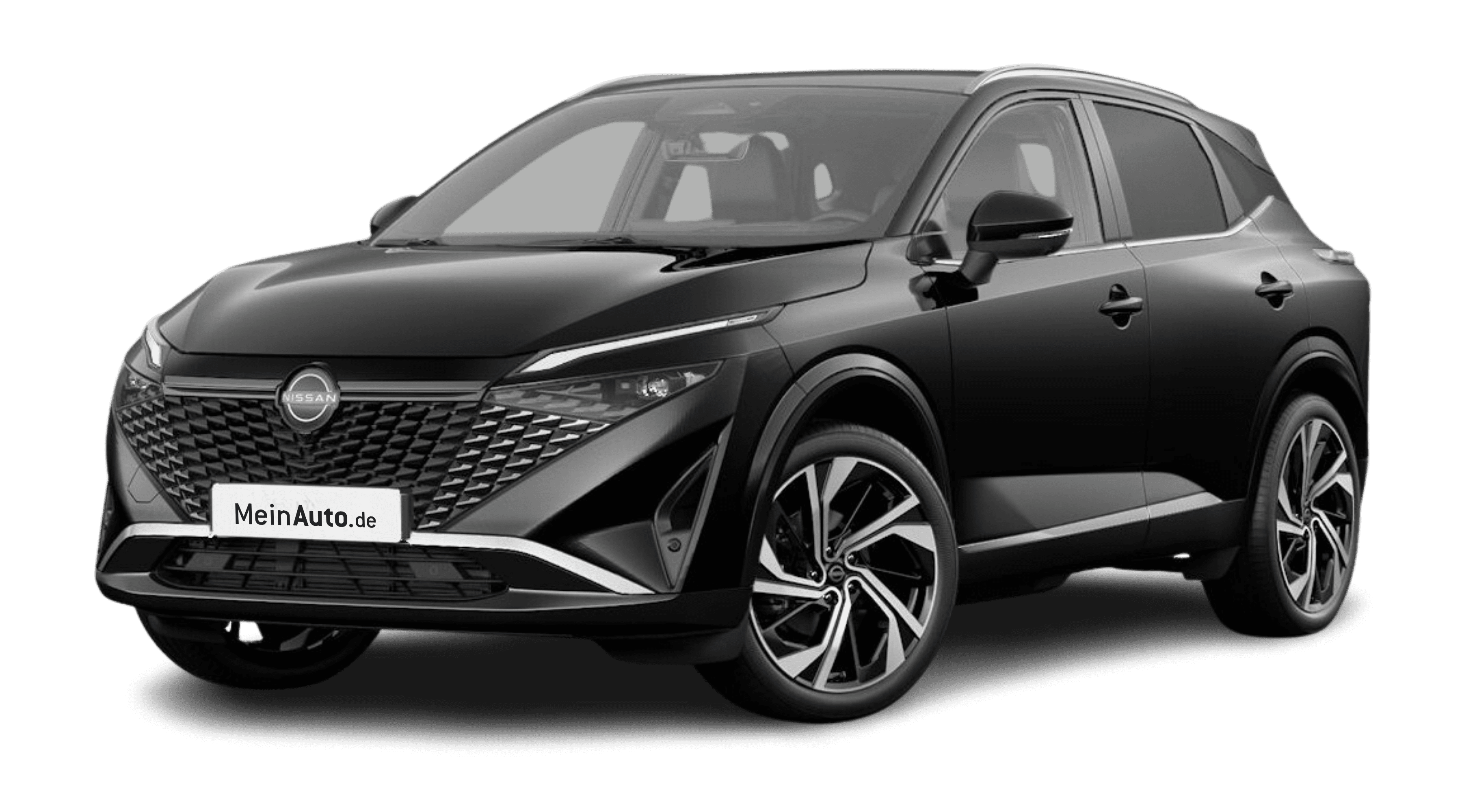 Schräge Frontansicht eines Nissan Qashqai, freigestellt