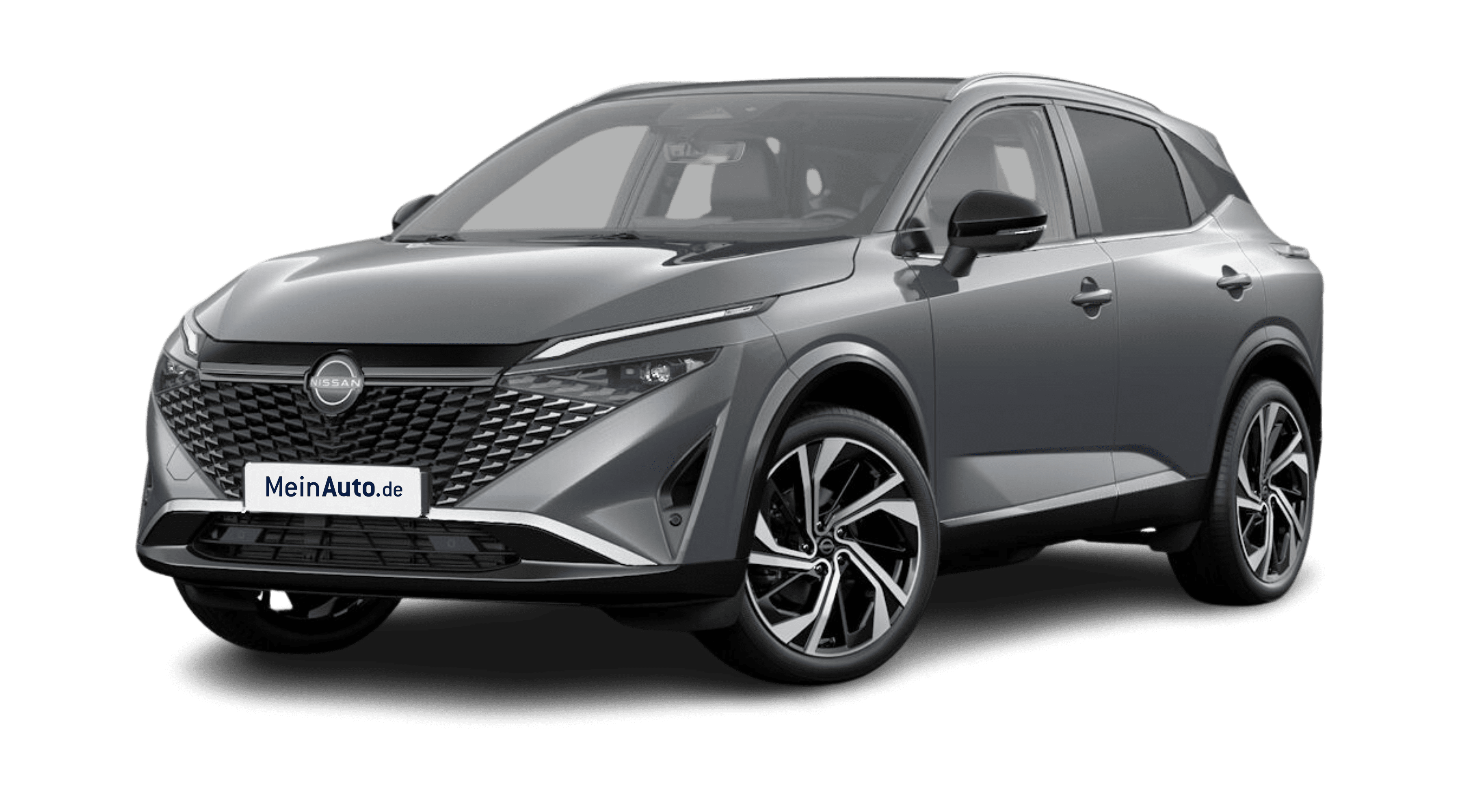 Schräge Frontansicht eines Nissan Qashqai, freigestellt