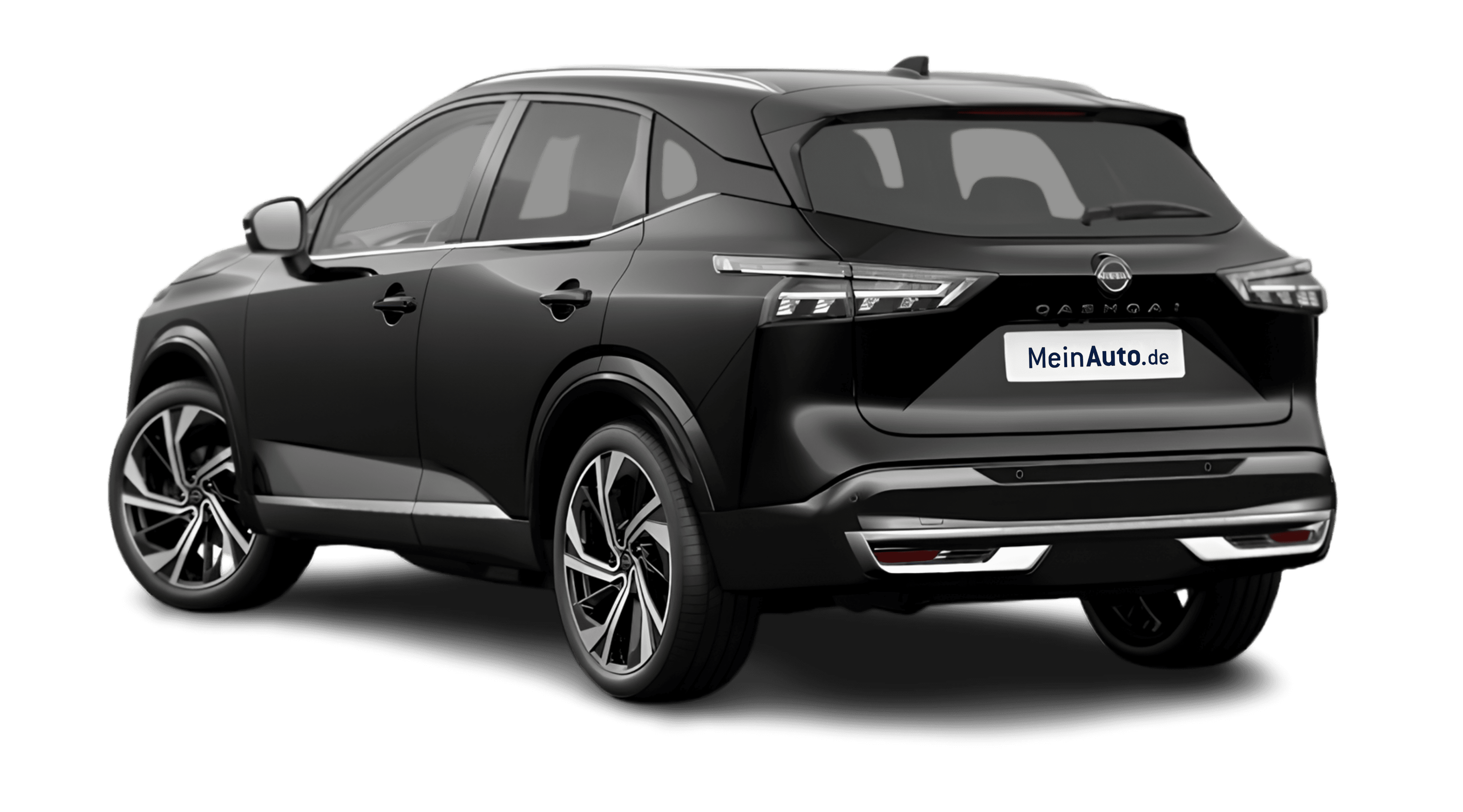 Schräge Heckansicht eines Nissan Qashqai, freigestellt