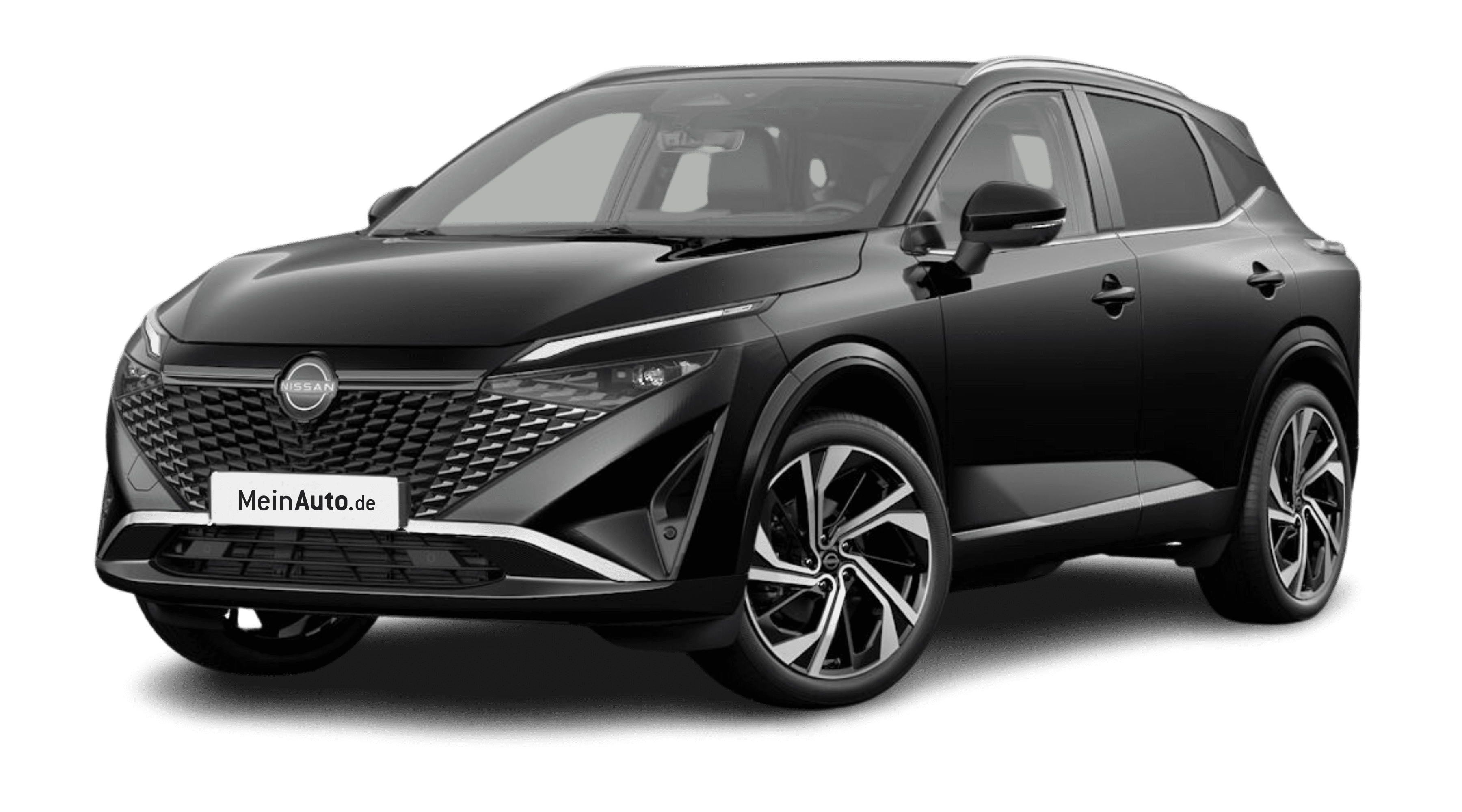 Schräge Frontansicht eines Nissan Qashqai, freigestellt