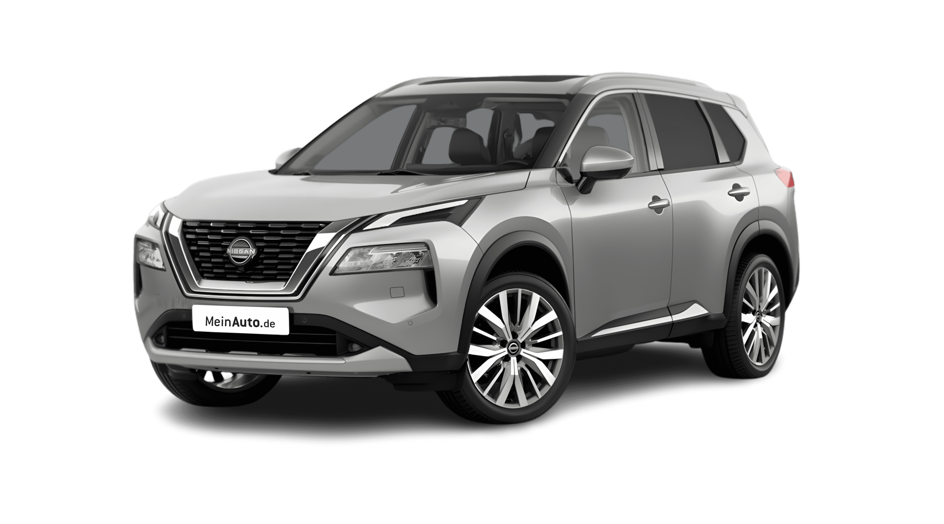 Schräge Frontansicht eines Nissan X-TRAIL, freigestellt