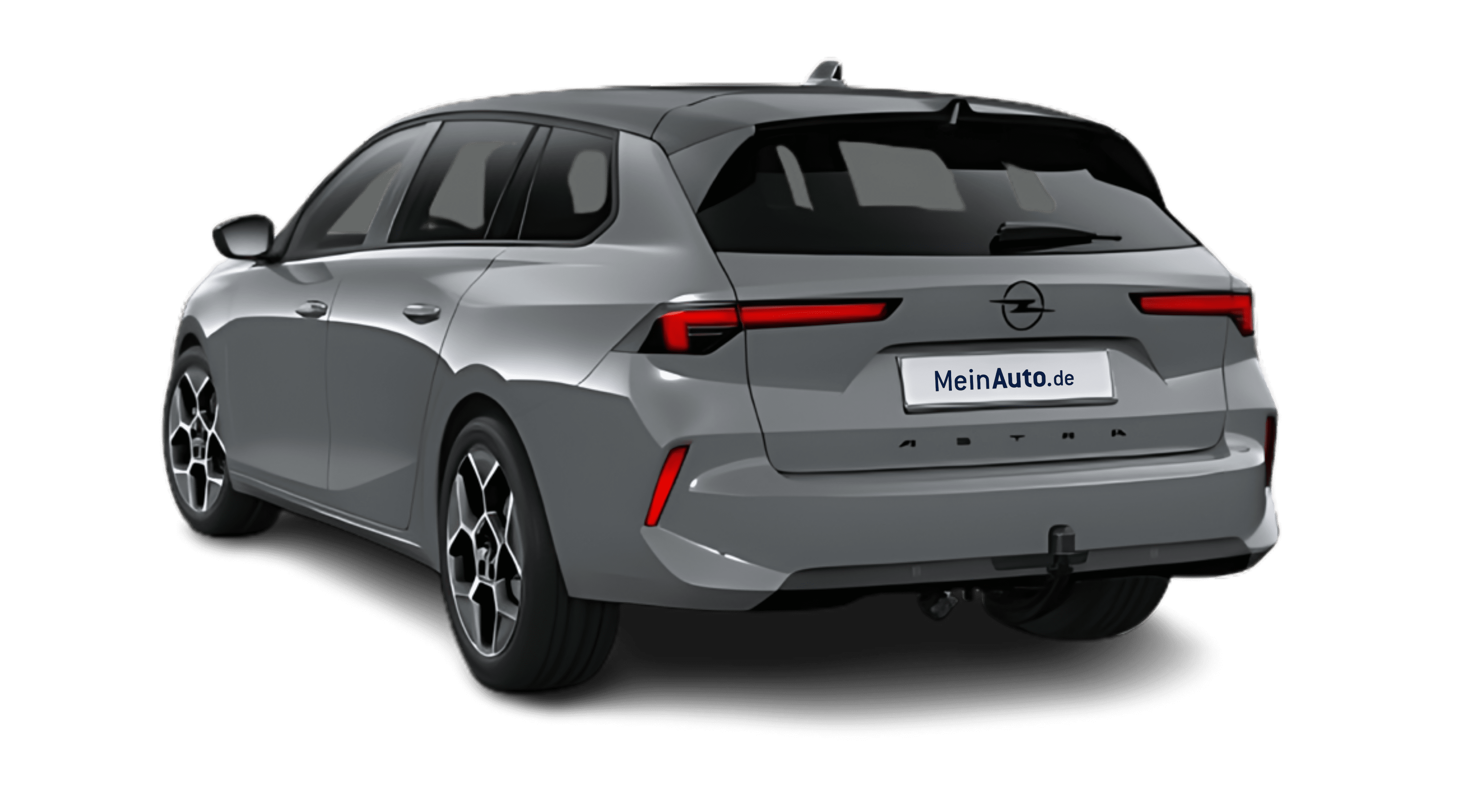 Schräge Heckansicht eines Opel Astra, freigestellt