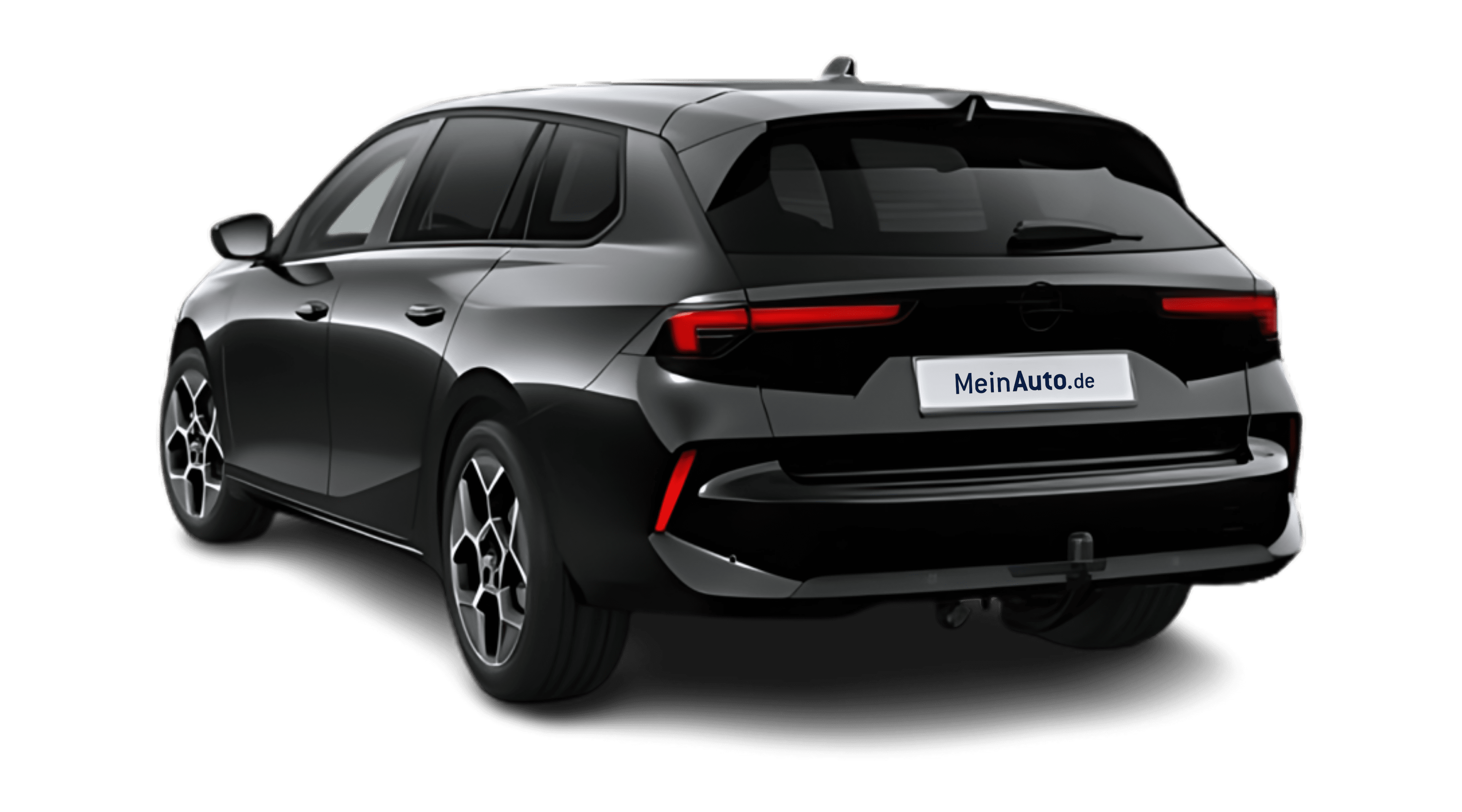 Schräge Heckansicht eines Opel Astra, freigestellt
