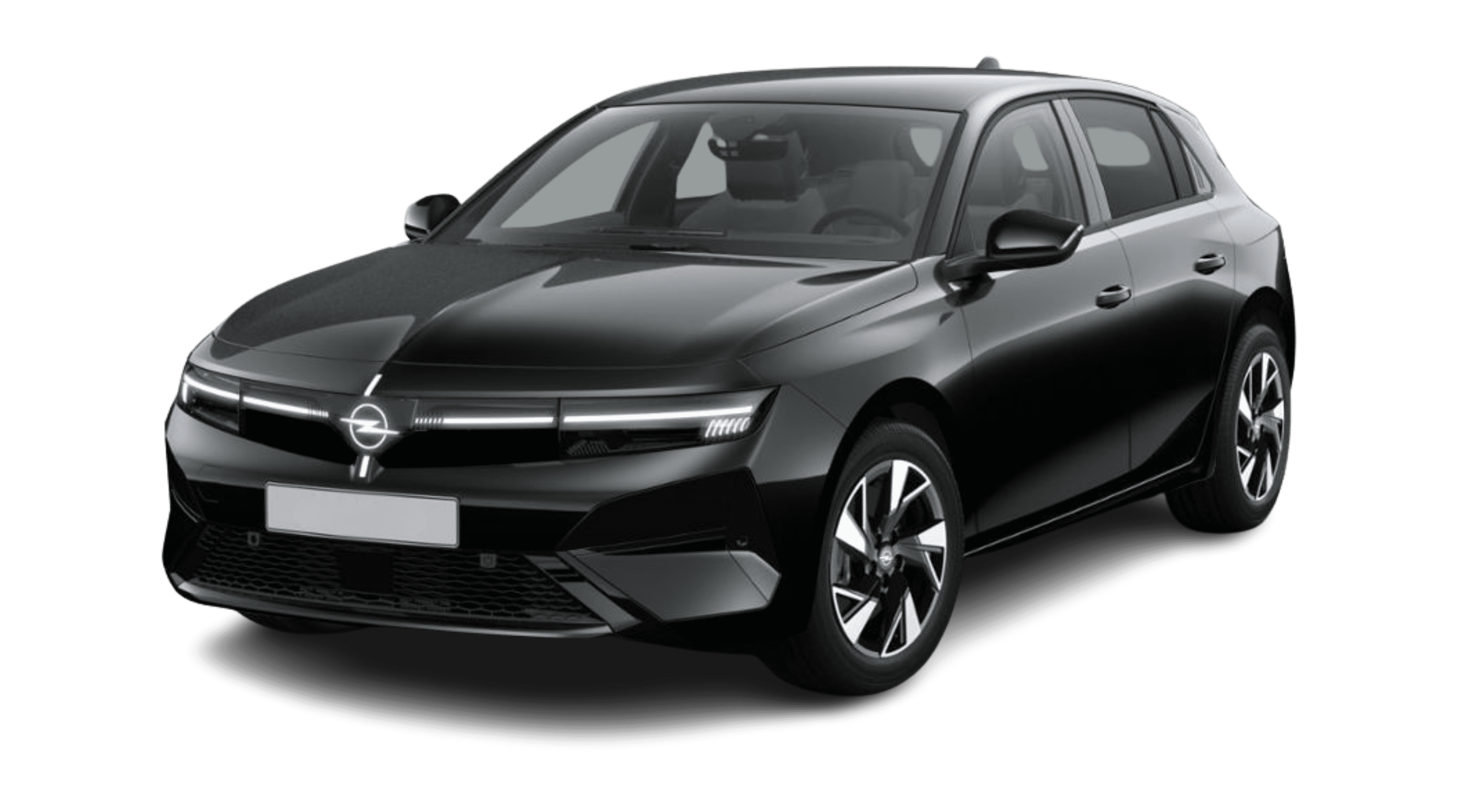 Schräge Frontansicht eines Opel Astra, freigestellt