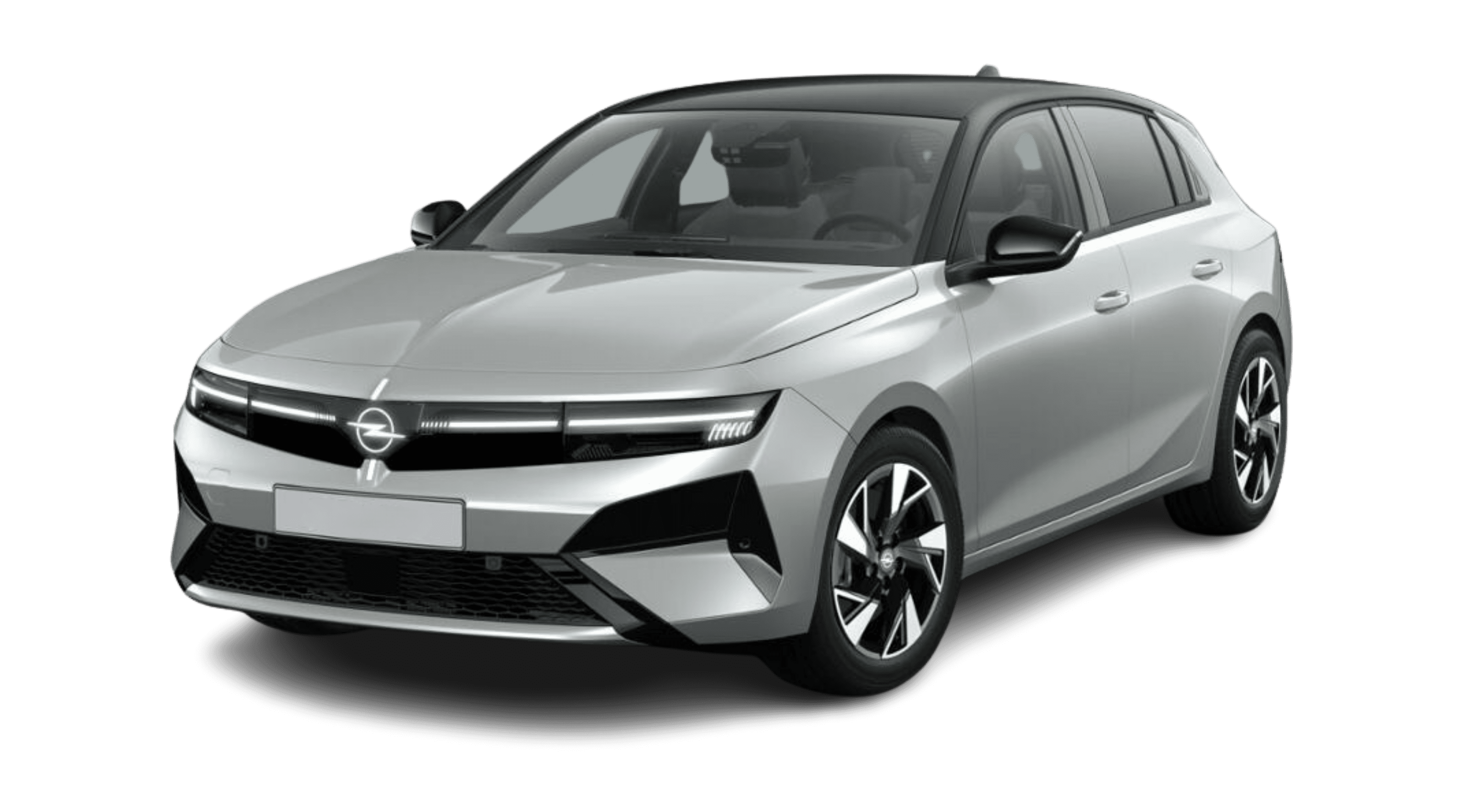 Schräge Frontansicht eines Opel Astra, freigestellt