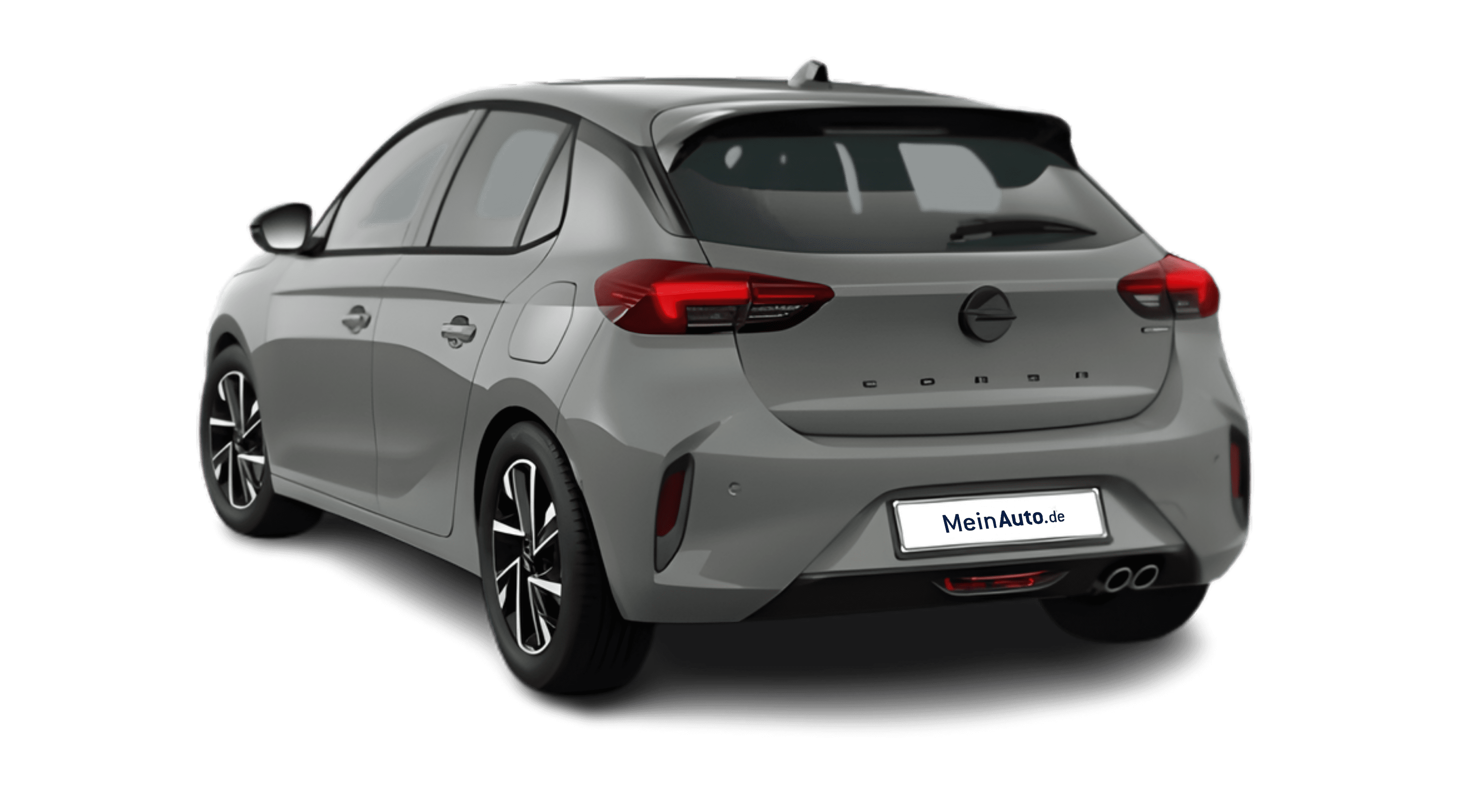 Schräge Heckansicht eines Opel Corsa, freigestellt