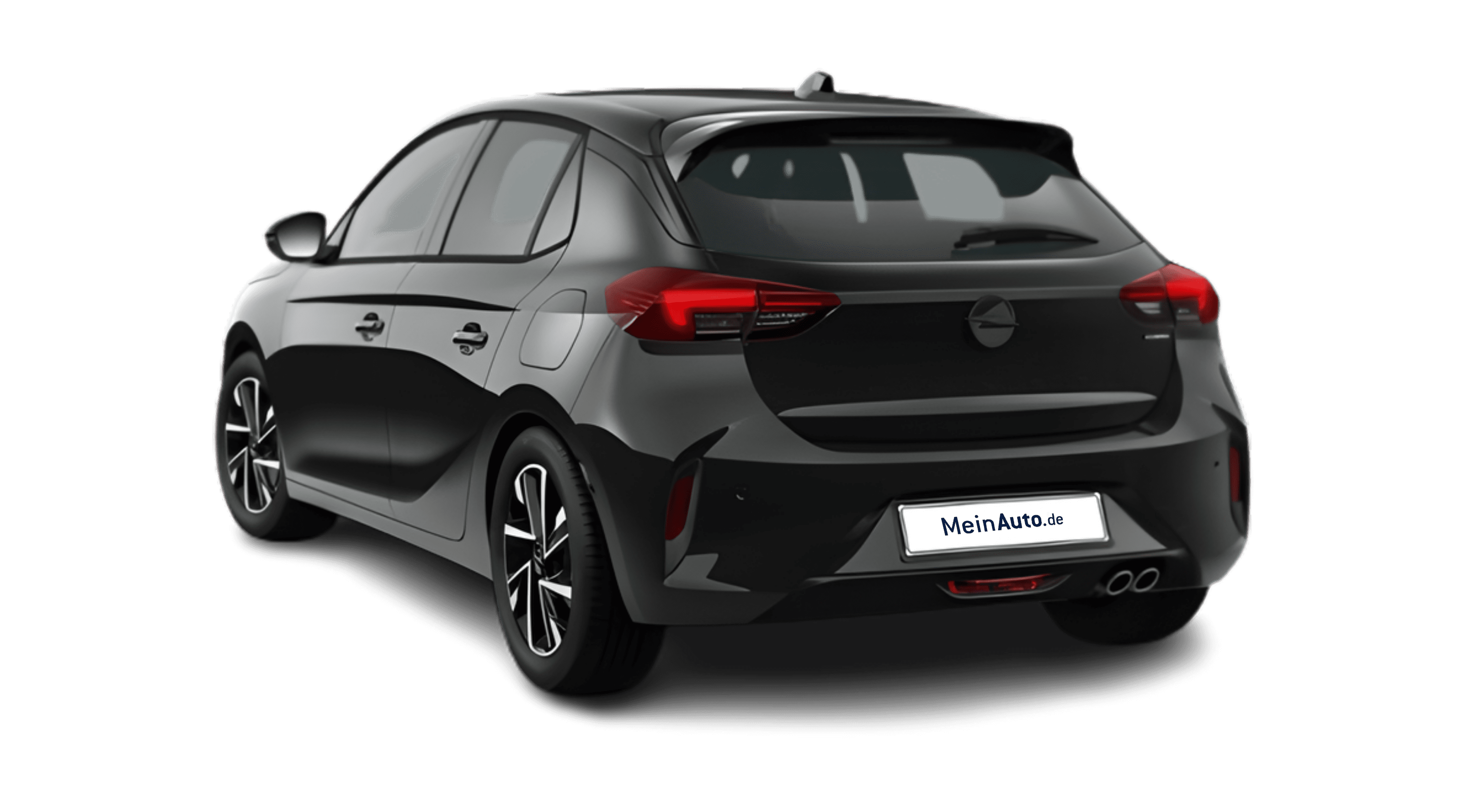 Schräge Heckansicht eines Opel Corsa, freigestellt