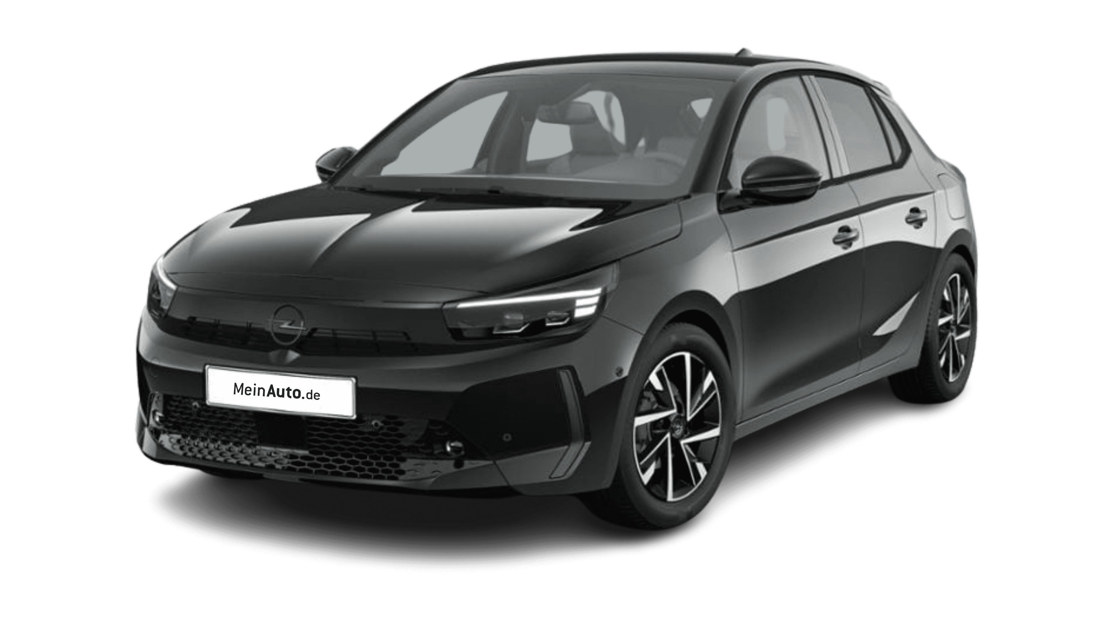 Schräge Frontansicht eines Opel Corsa, freigestellt