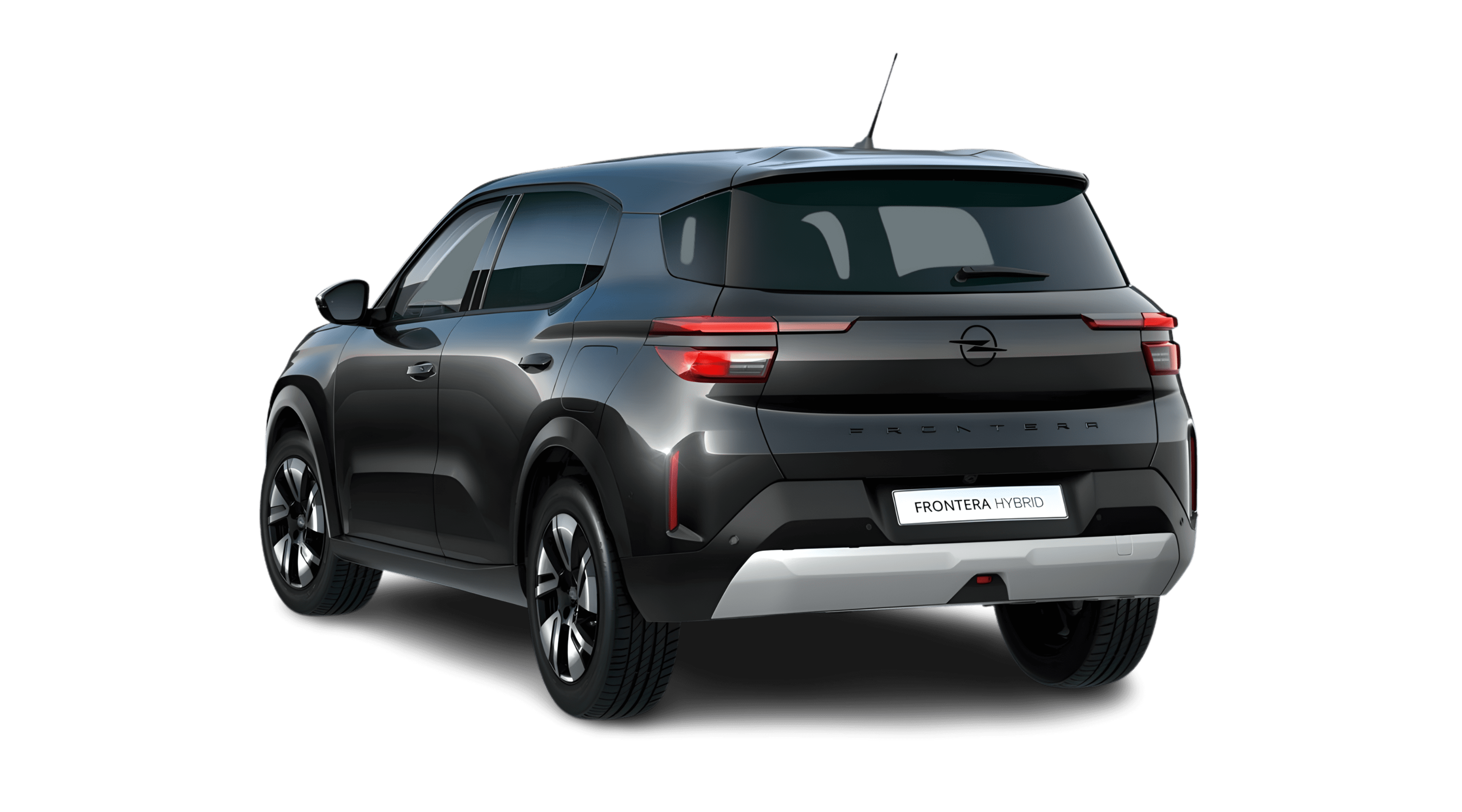 Schräge Heckansicht eines Opel Frontera, freigestellt