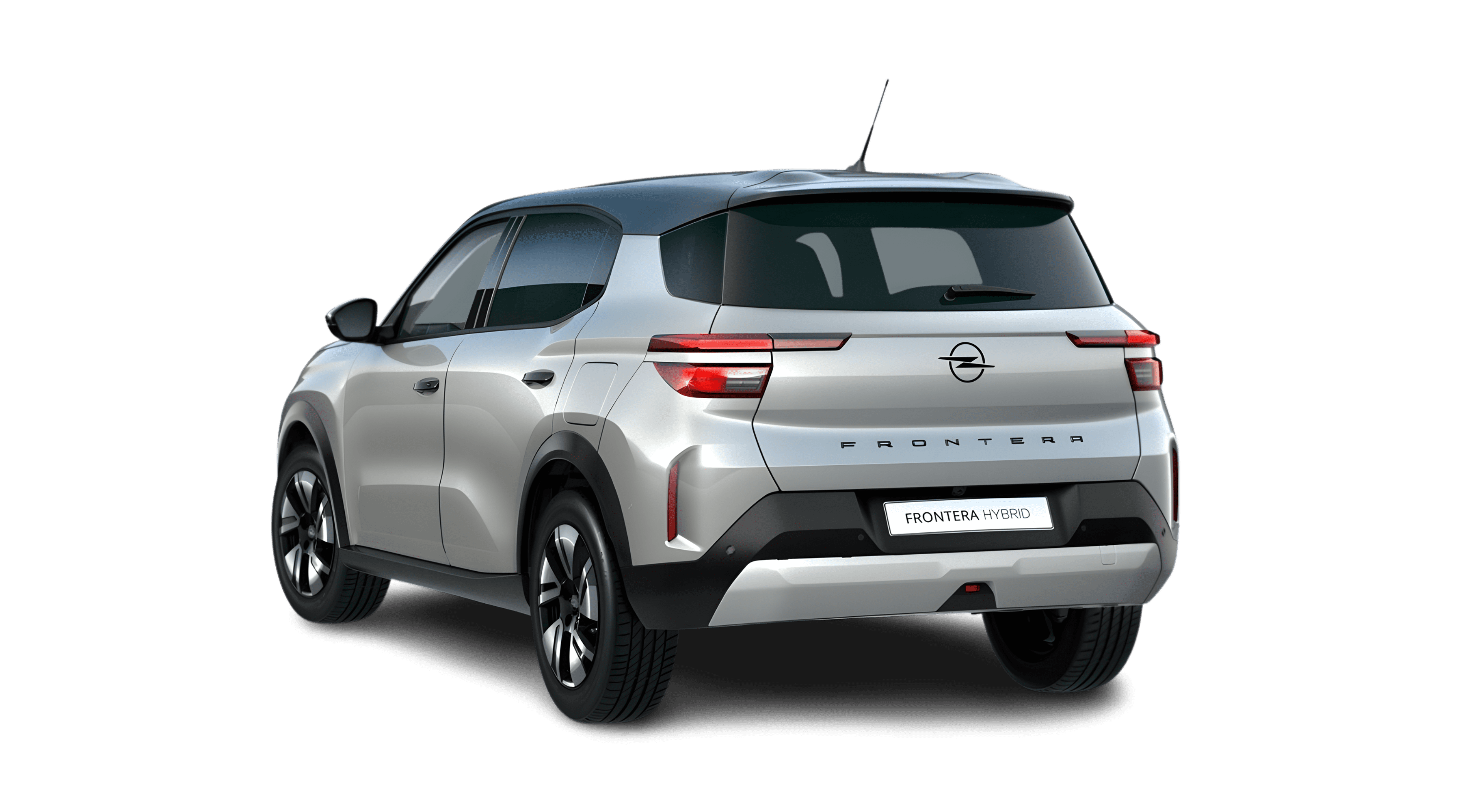 Schräge Heckansicht eines Opel Frontera, freigestellt