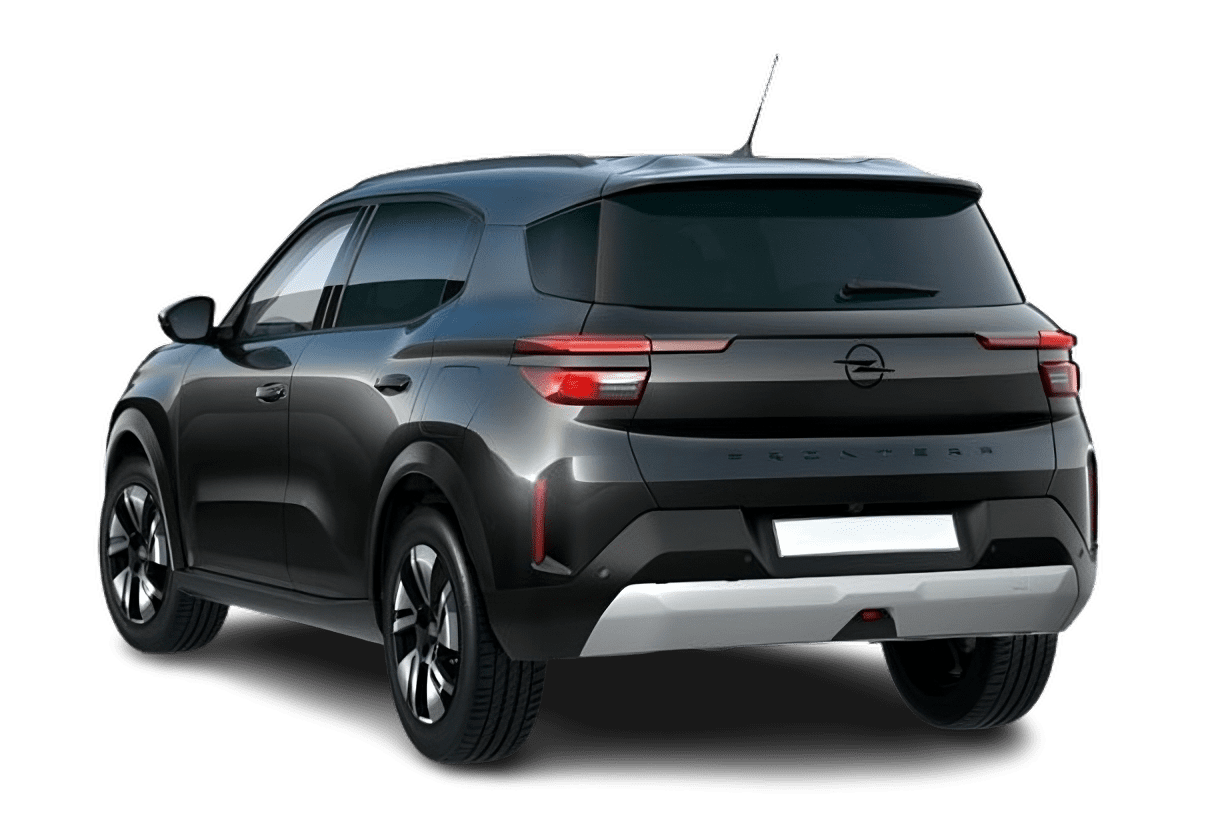 Schräge Heckansicht auf einen Opel Frontera, freigestellt