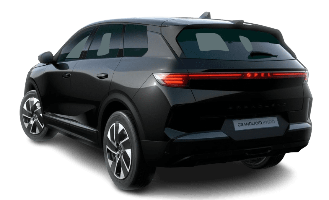 Schräge Heckansicht auf einen Opel Grandland, freigestellt
