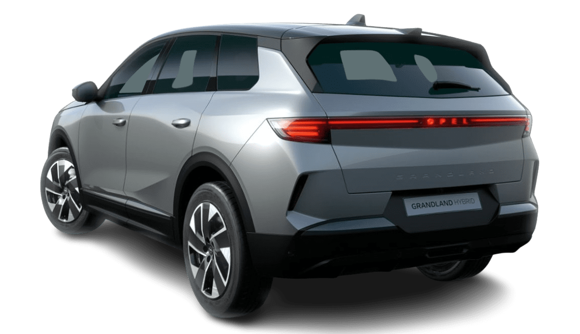 Schräge Heckansicht auf einen Opel Grandland, freigestellt