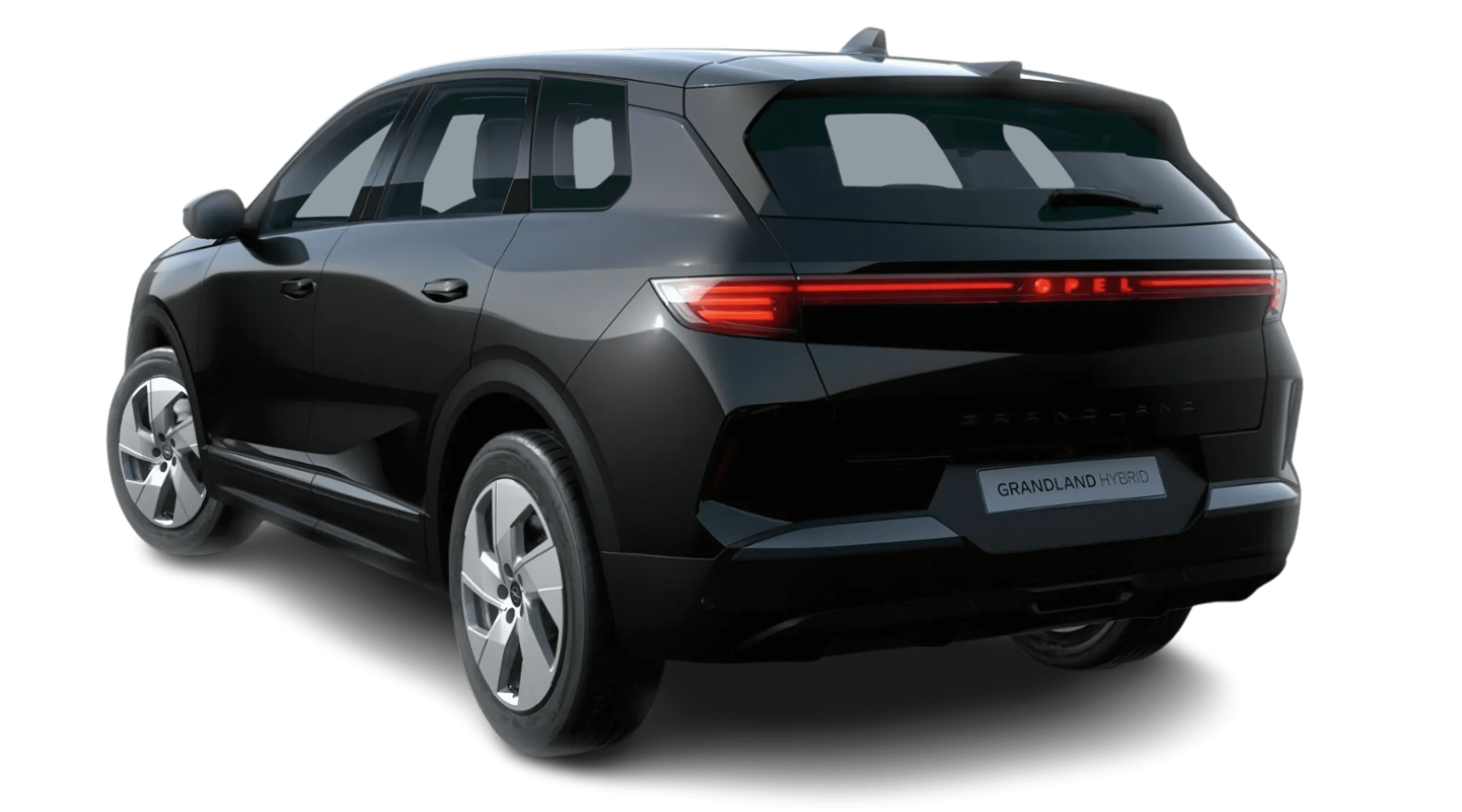 Schräge Heckansicht auf einen Opel Grandland, freigestellt