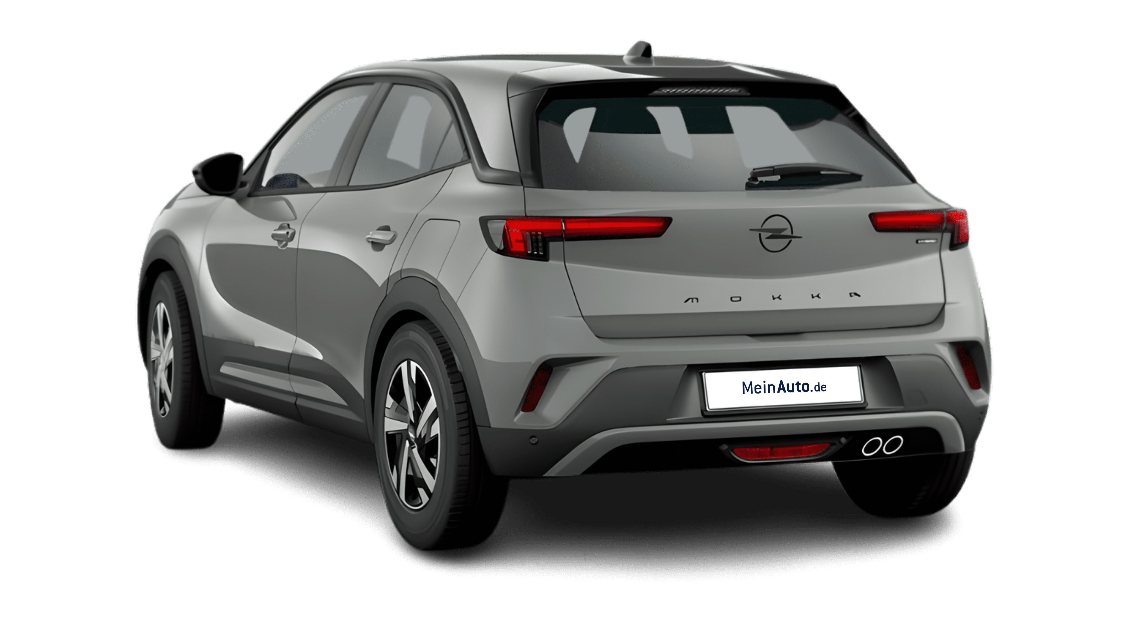 Schräge Heckansicht eines Opel Mokka, freigestellt
