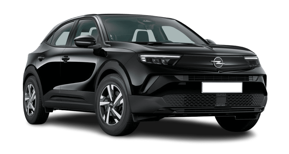 Schräge Frontansicht auf einen Opel Mokka, freigestellt