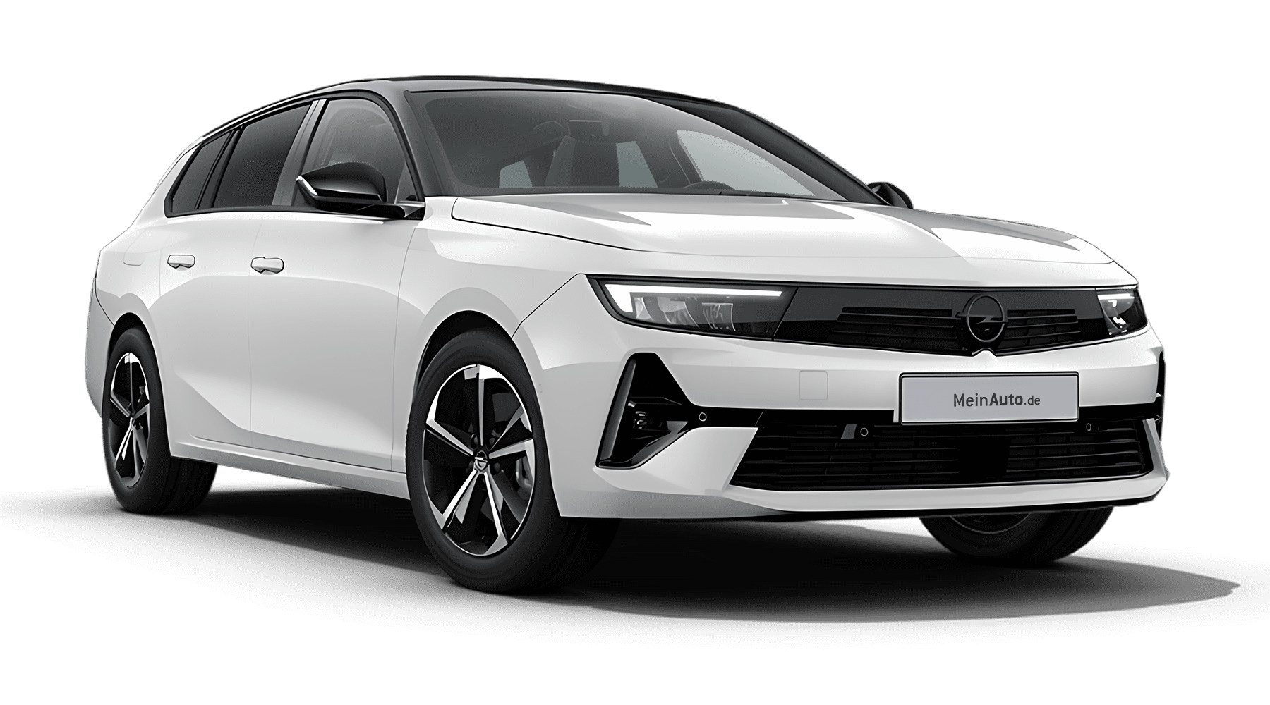 Schräge Frontansicht auf einen Opel Astra, freigestellt