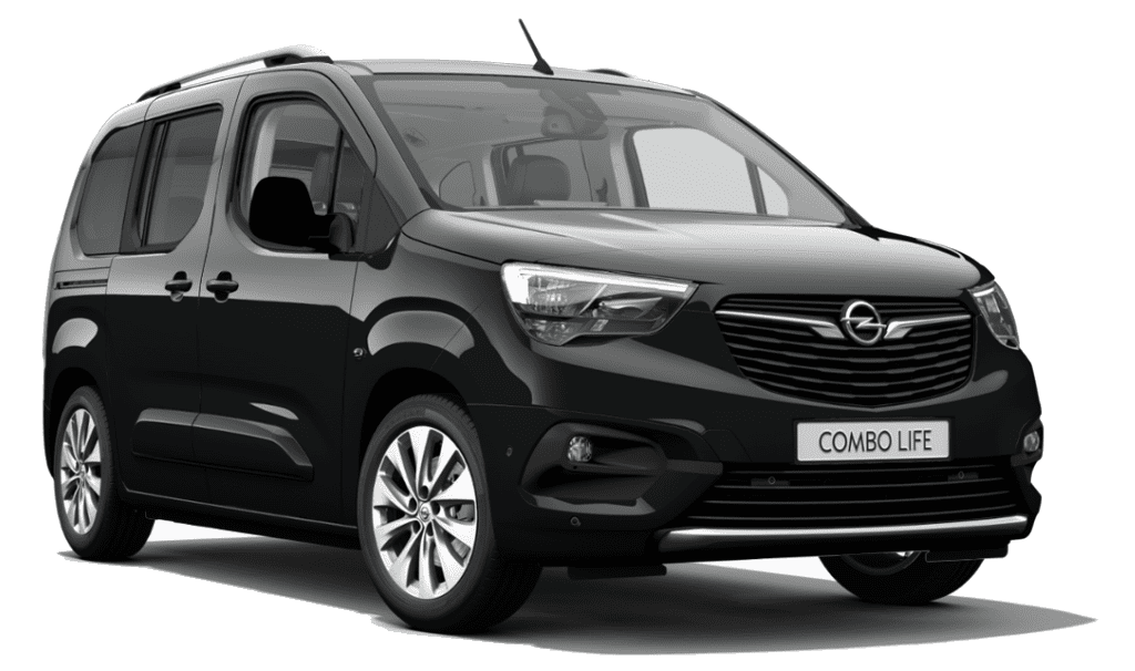 Schräge Frontansicht auf einen Opel Combo Life, freigestellt