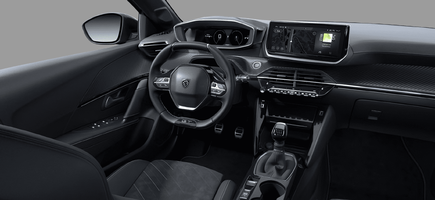 Ansicht des Armaturenbretts eines Peugeot 208