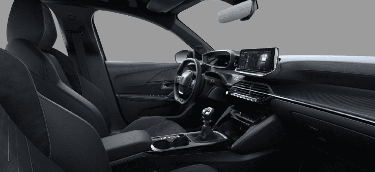 Ansicht der Frontsitze eines Peugeot 208