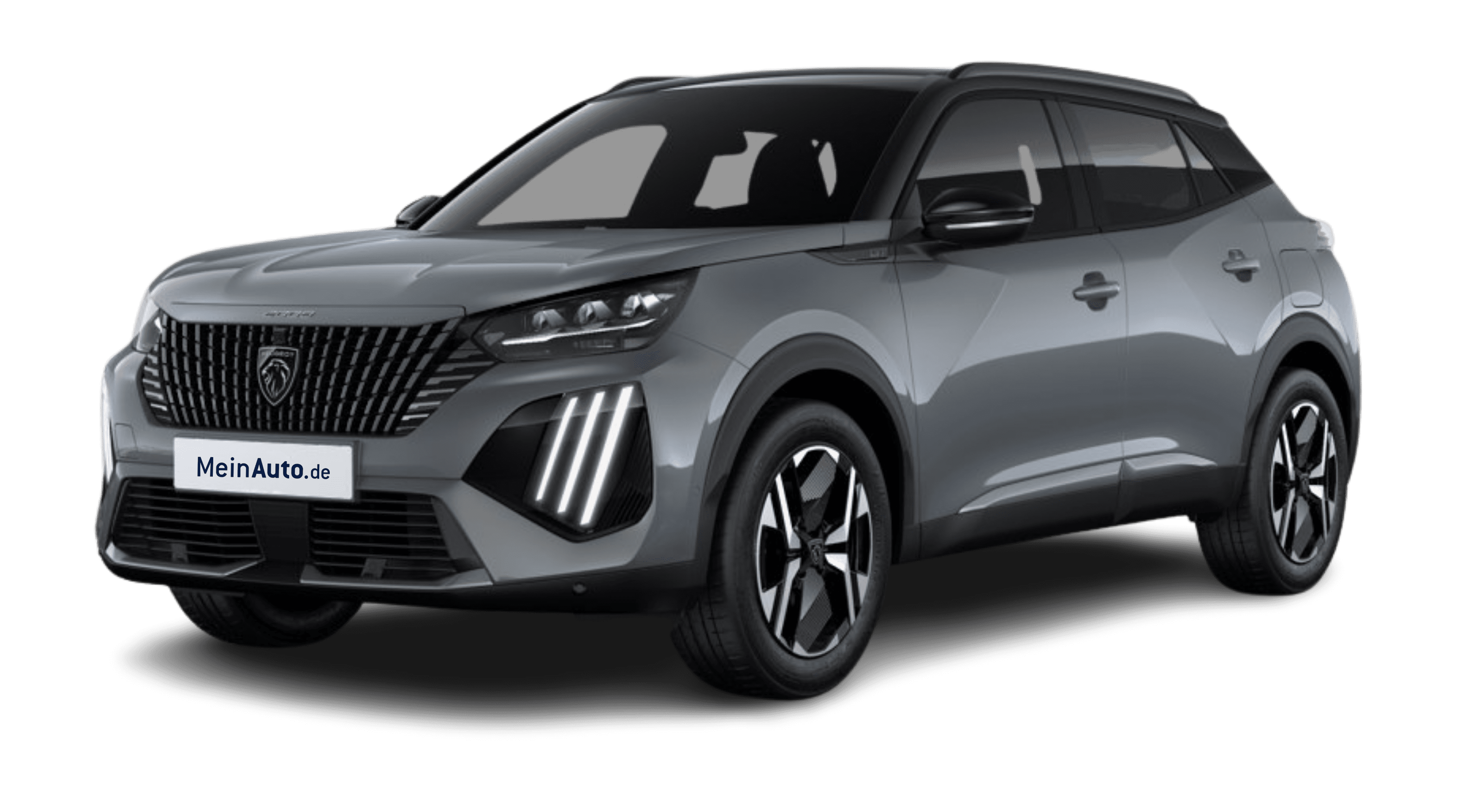 Schräge Frontansicht eines Peugeot 2008, freigestellt