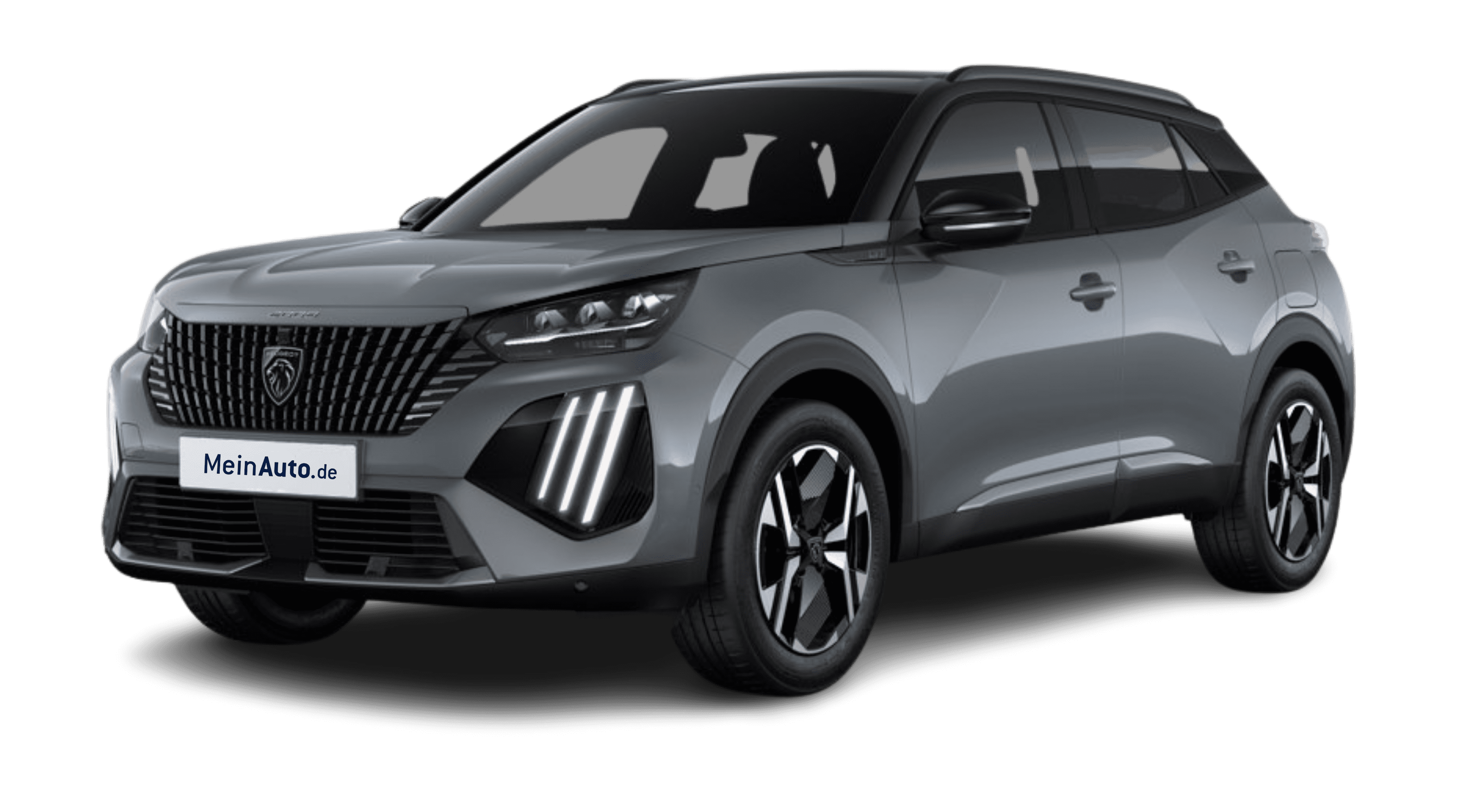 Schräge Frontansicht eines Peugeot 2008, freigestellt