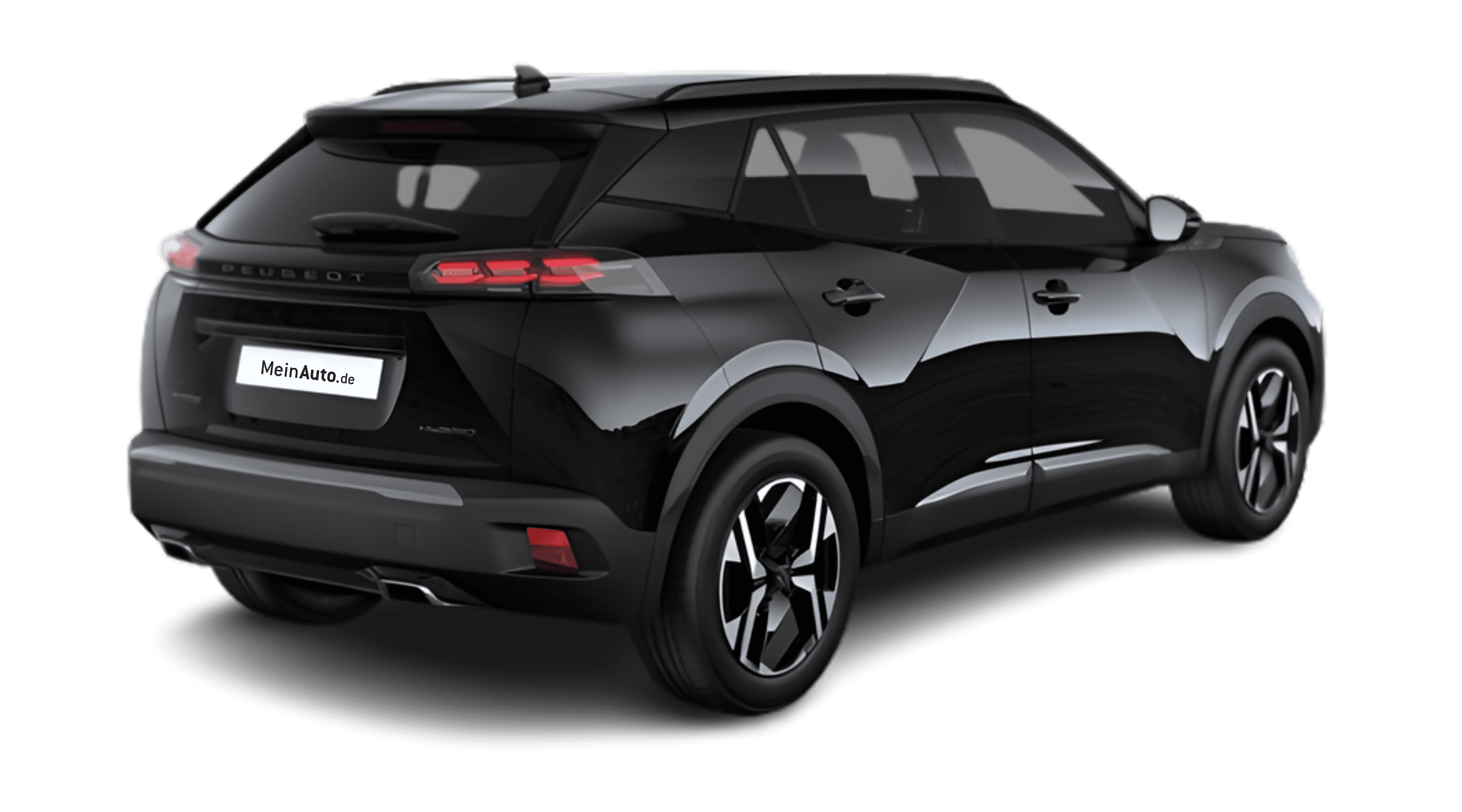 Schräge Heckansicht eines Peugeot 2008, freigestellt