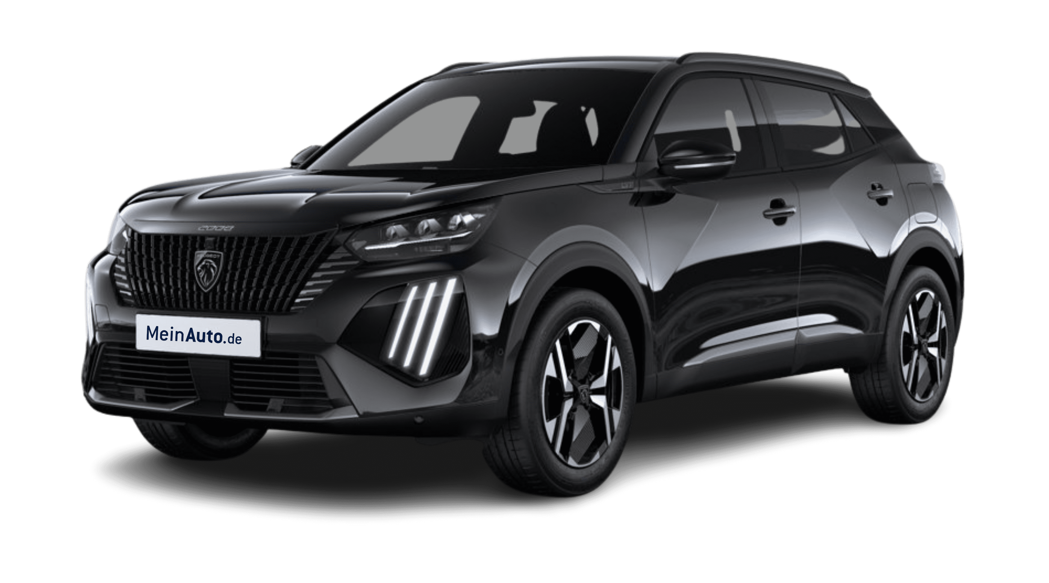 Schräge Frontansicht eines Peugeot 2008, freigestellt