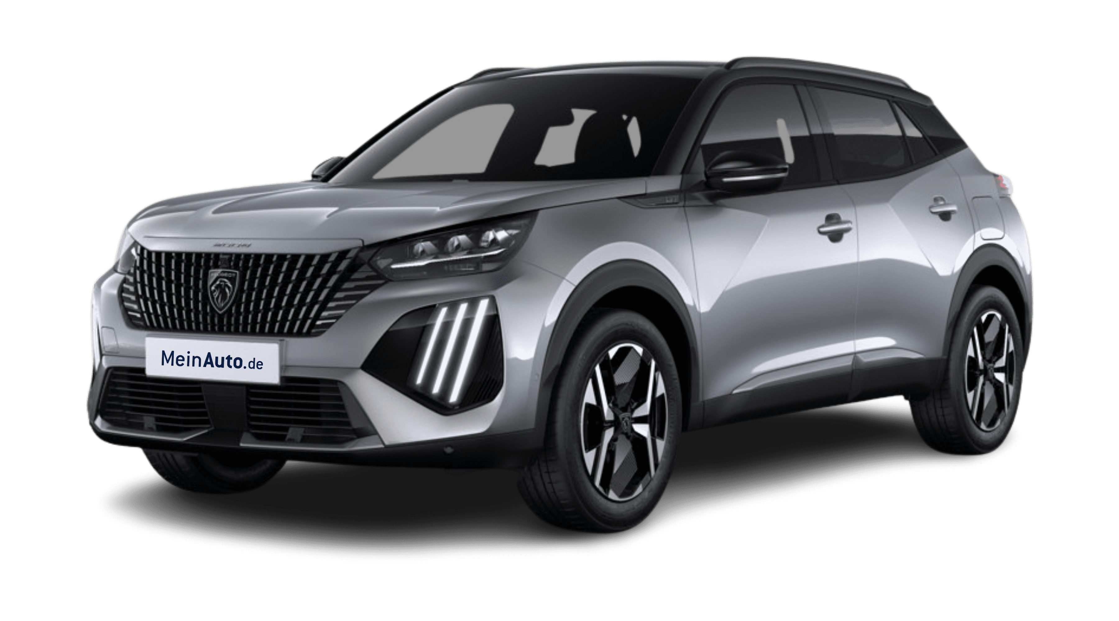 Schräge Frontansicht eines Peugeot 2008, freigestellt