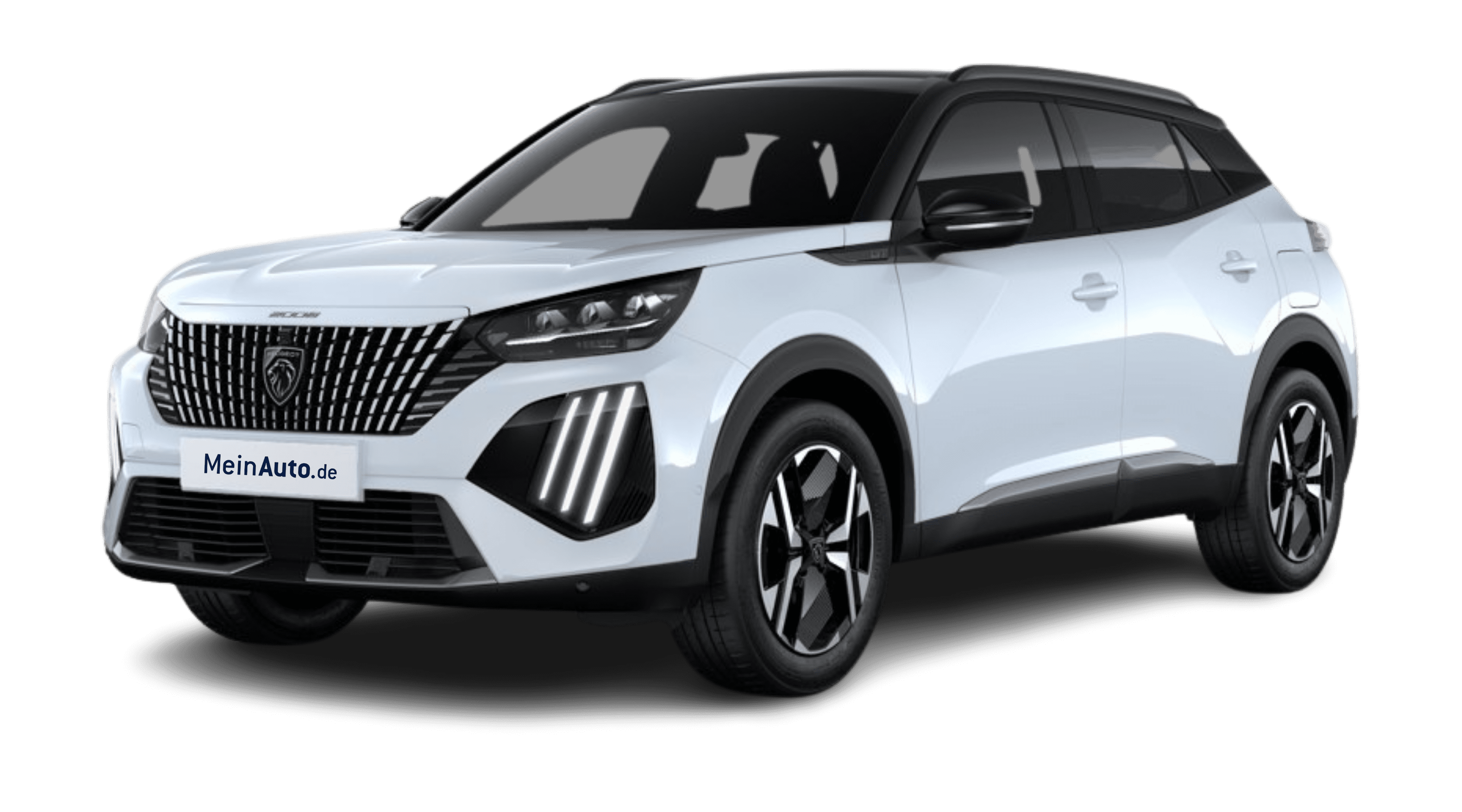 Schräge Frontansicht eines Peugeot 2008, freigestellt