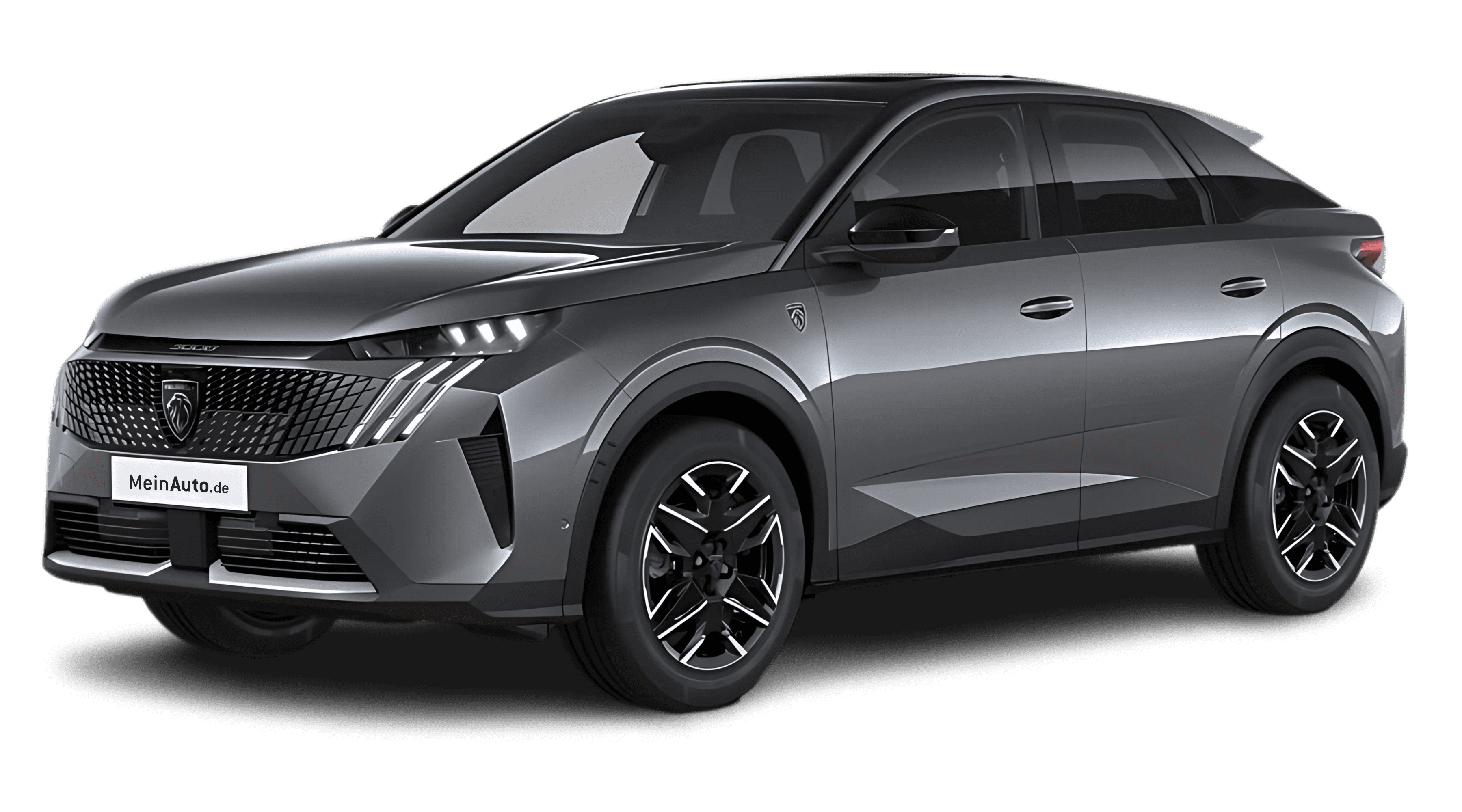 Schräge Frontansicht auf einen Peugeot 3008, freigestellt