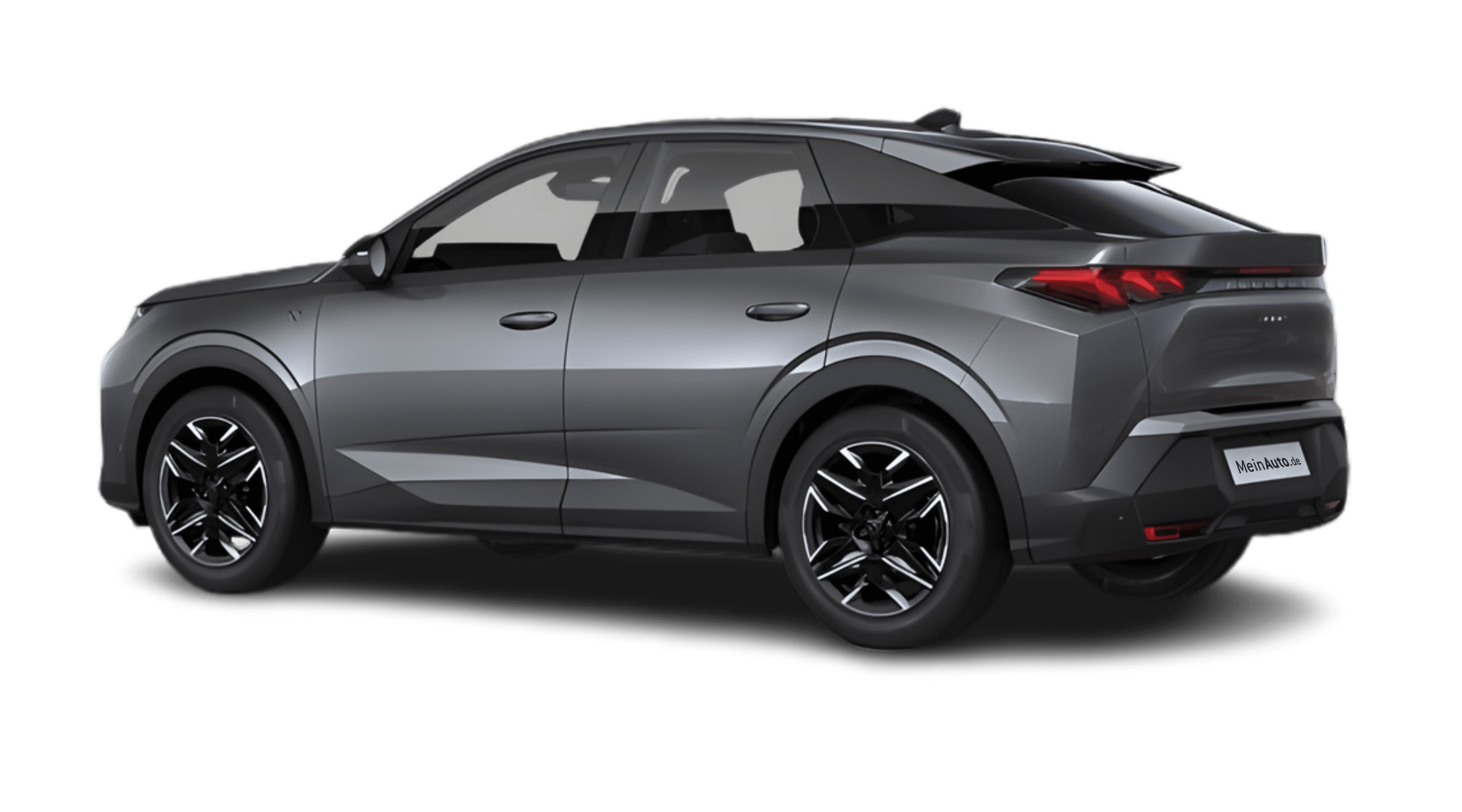 Schräge Heckansicht eines Peugeot 3008, freigestellt