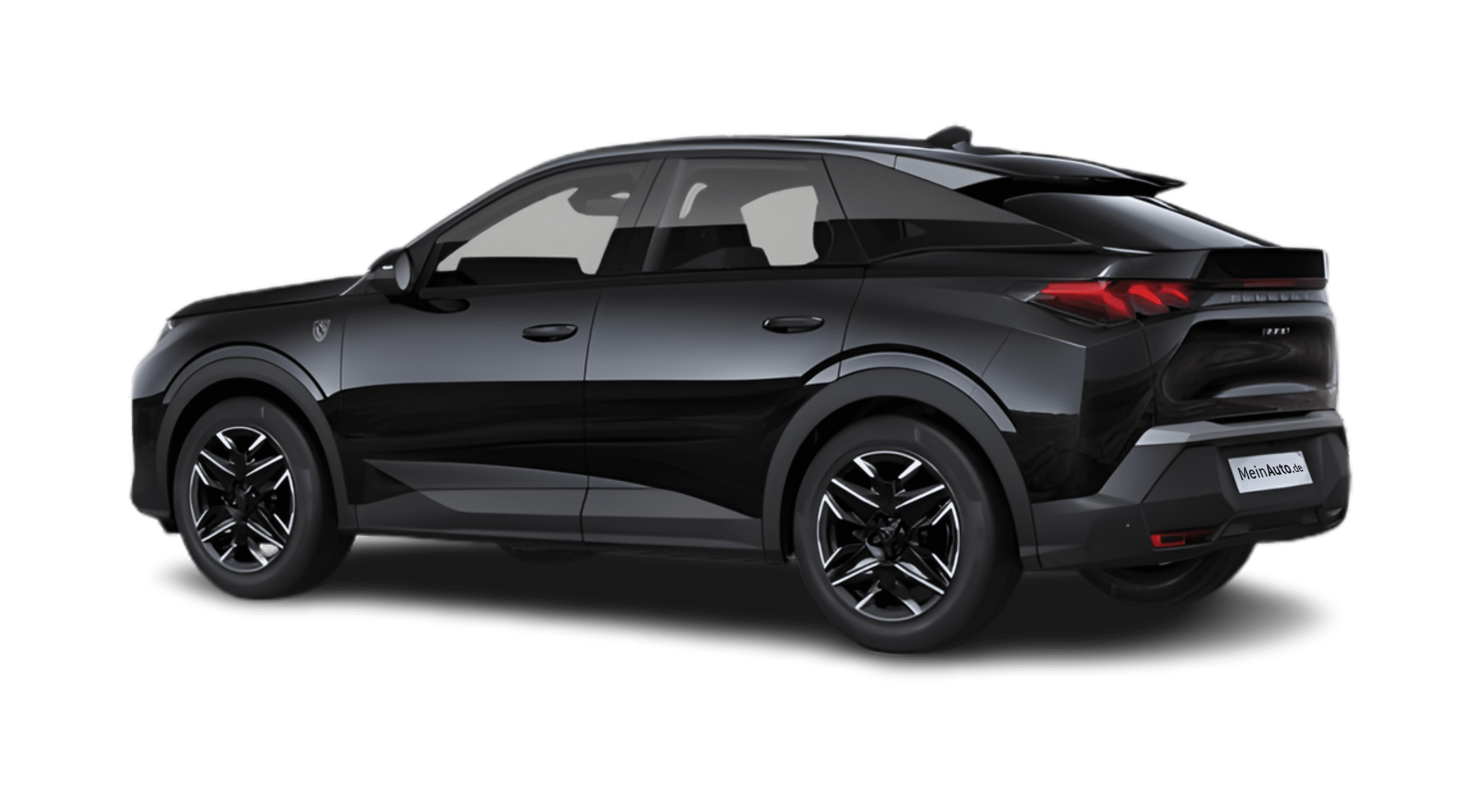 Schräge Heckansicht eines Peugeot 3008, freigestellt