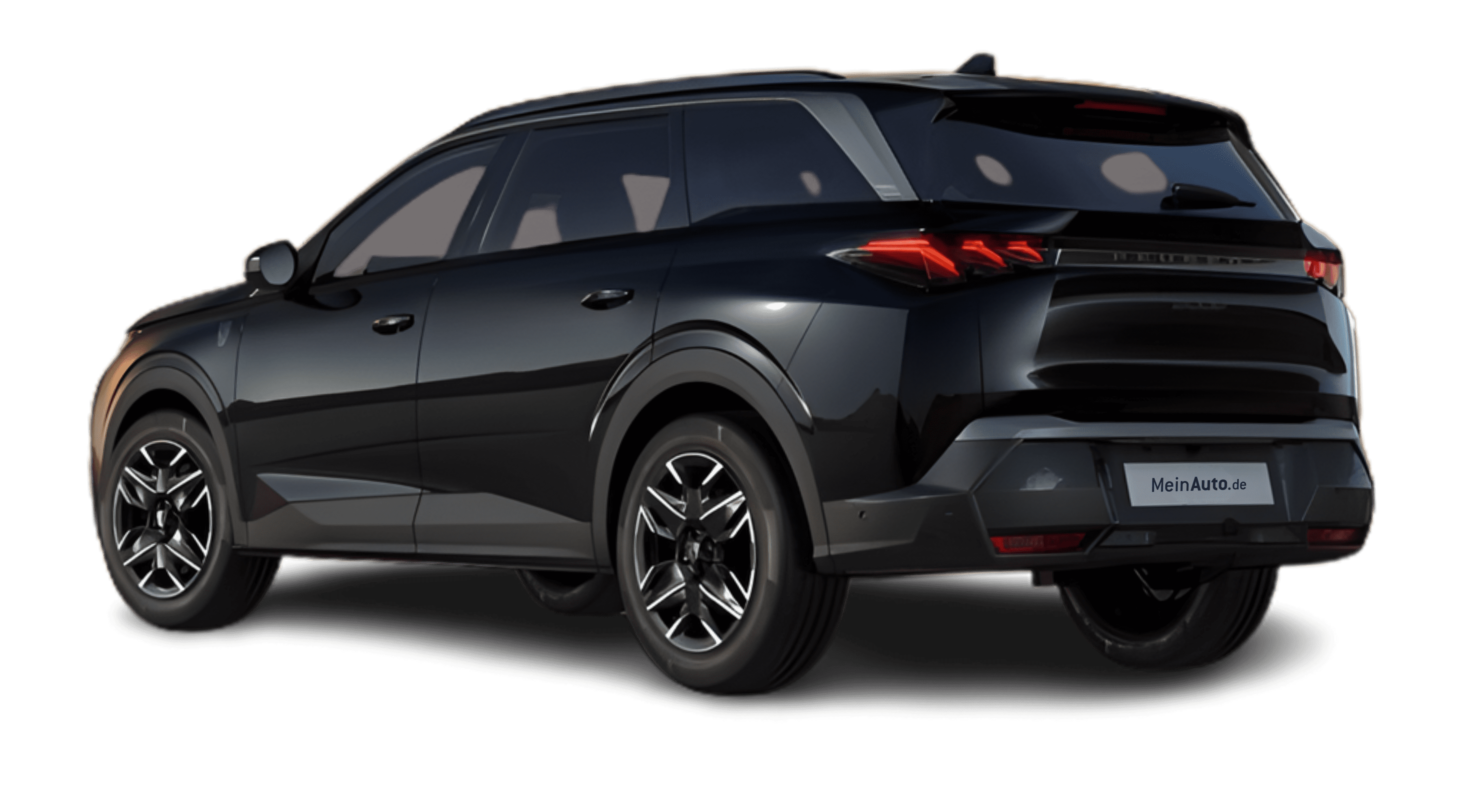 Schräge Heckansicht eines Peugeot 5008, freigestellt