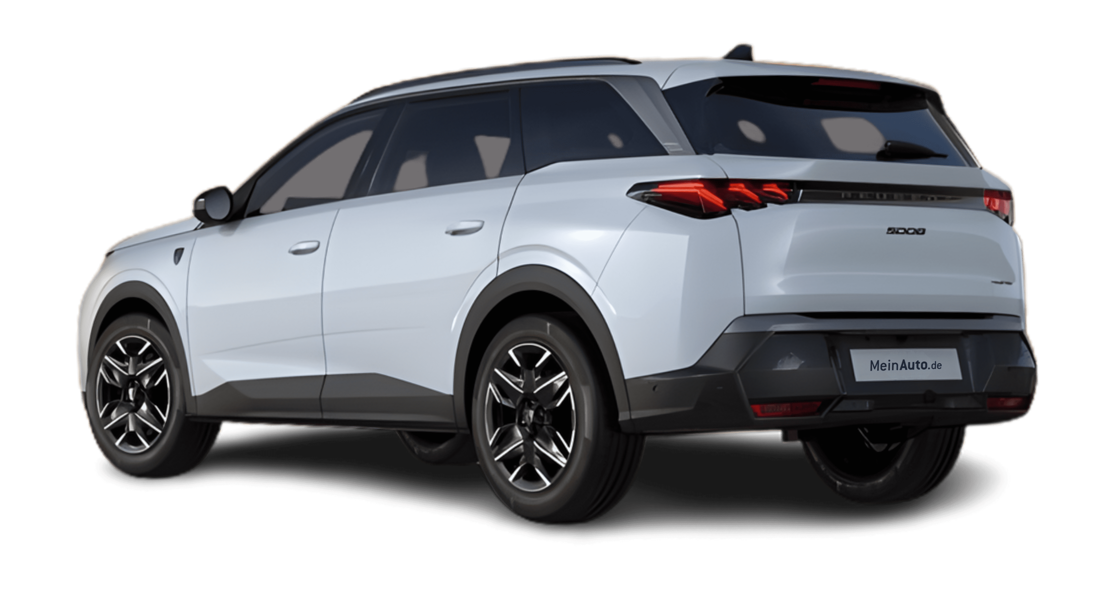 Schräge Heckansicht eines Peugeot 5008, freigestellt