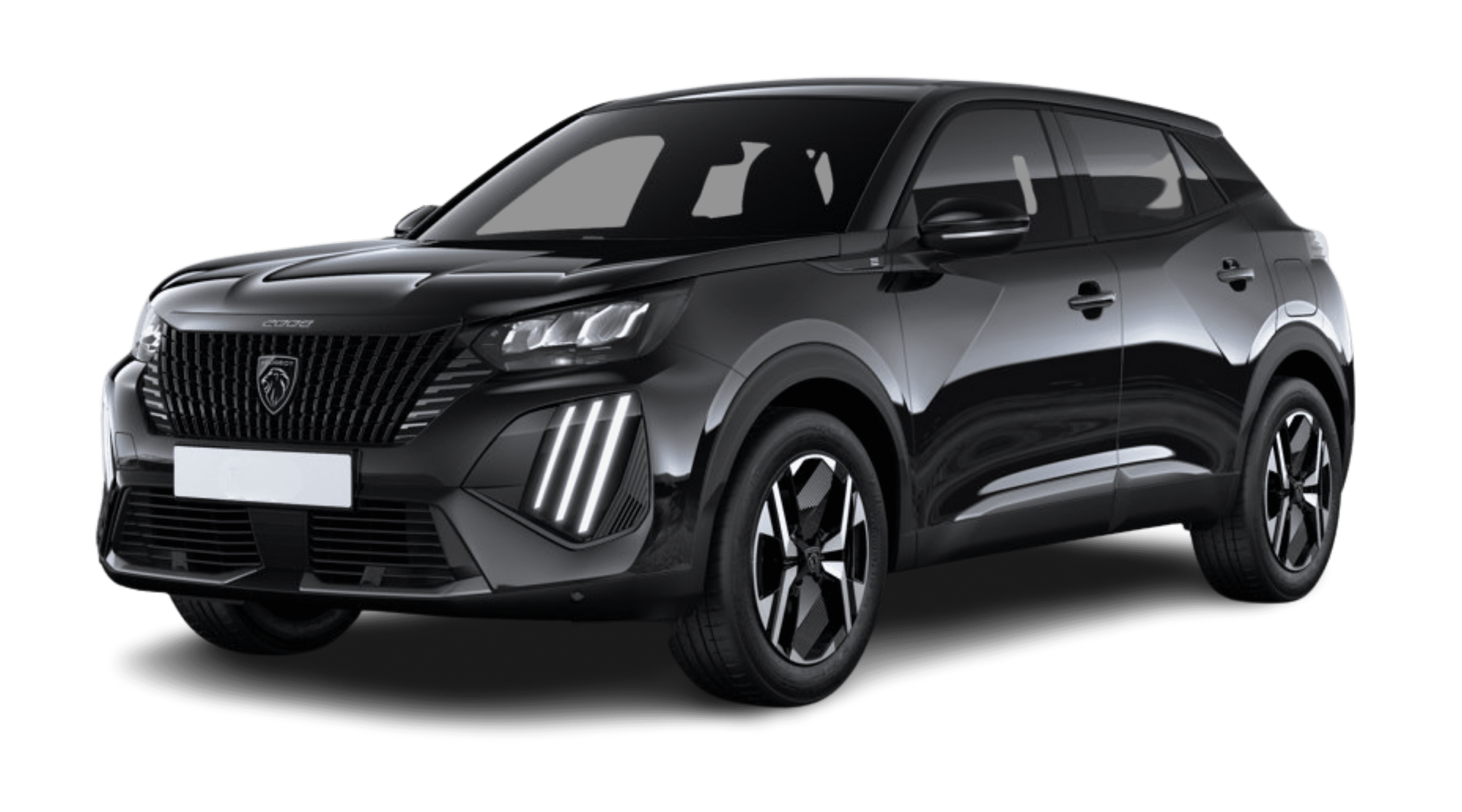 Schräge Frontansicht eines Peugeot 2008, freigestellt