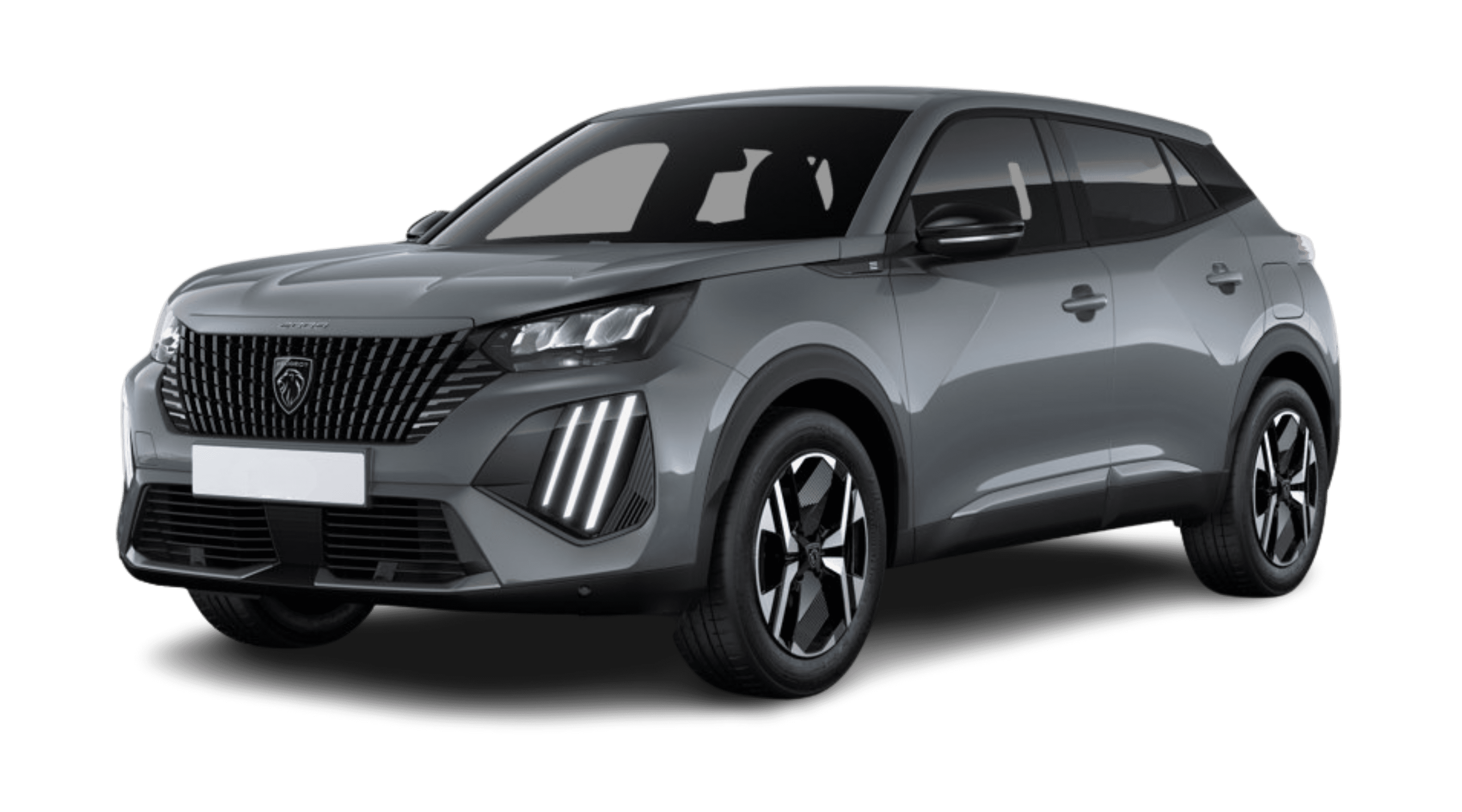 Schräge Frontansicht eines Peugeot 2008, freigestellt