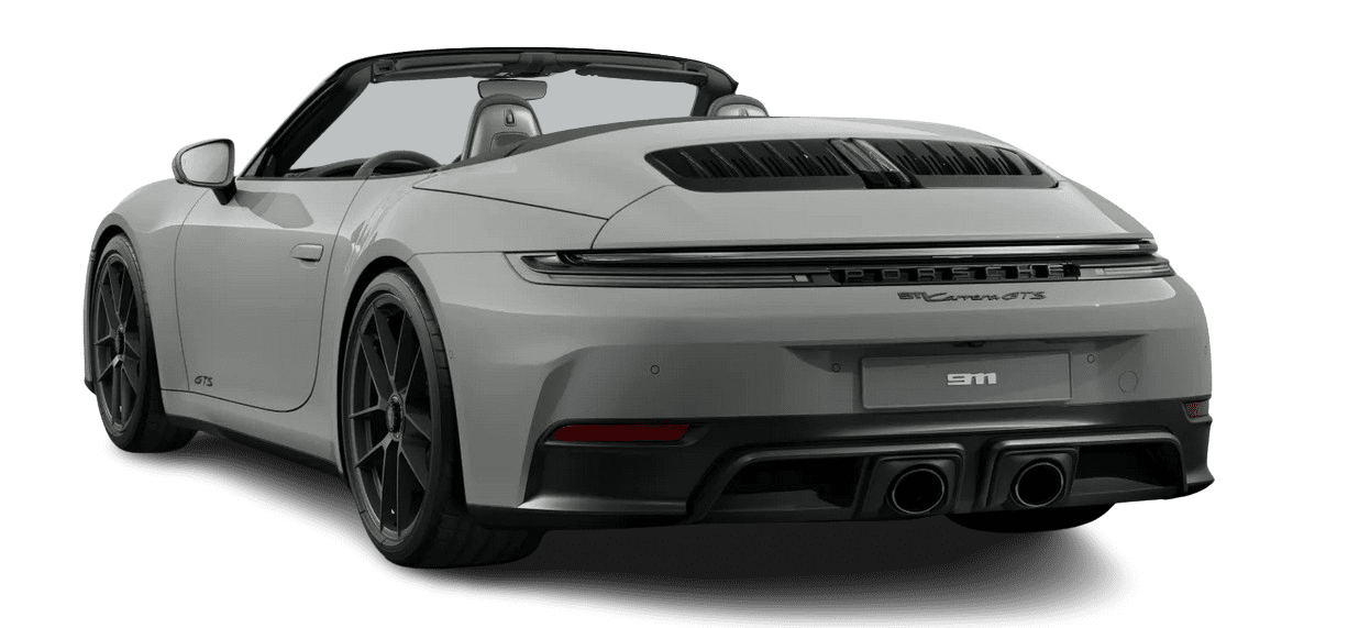 Schräge Heckansicht auf einen Porsche 911, freigestellt