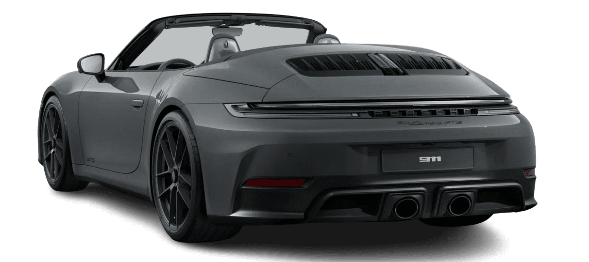 Schräge Heckansicht auf einen Porsche 911, freigestellt