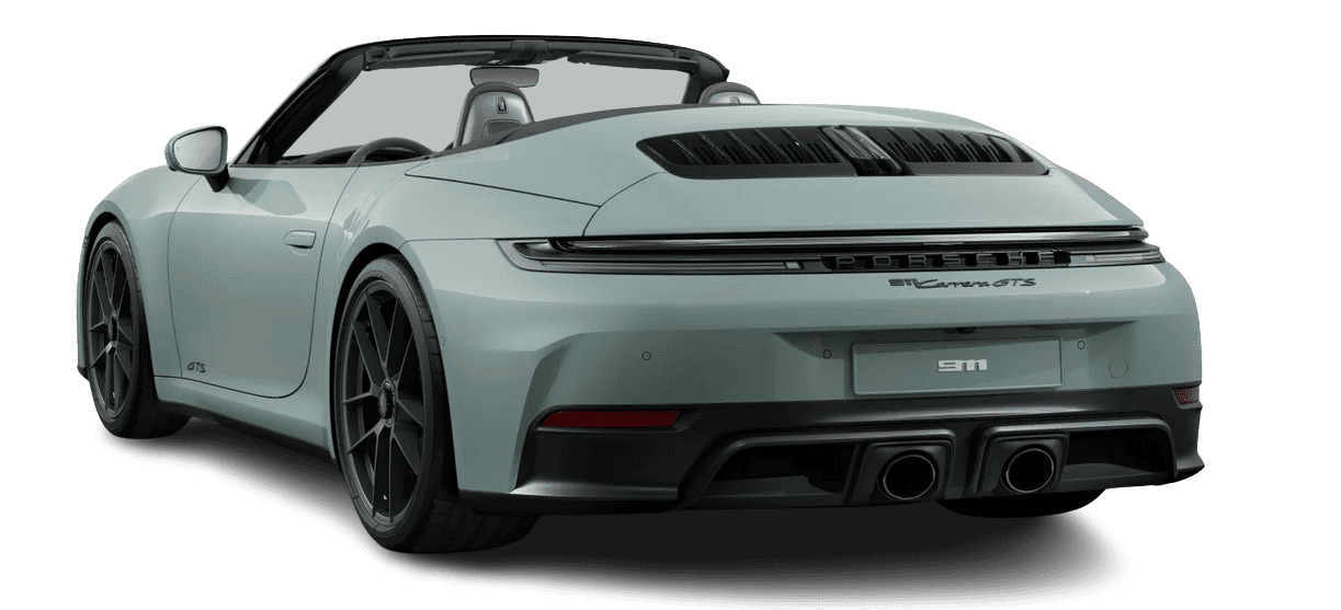 Schräge Heckansicht auf einen Porsche 911, freigestellt