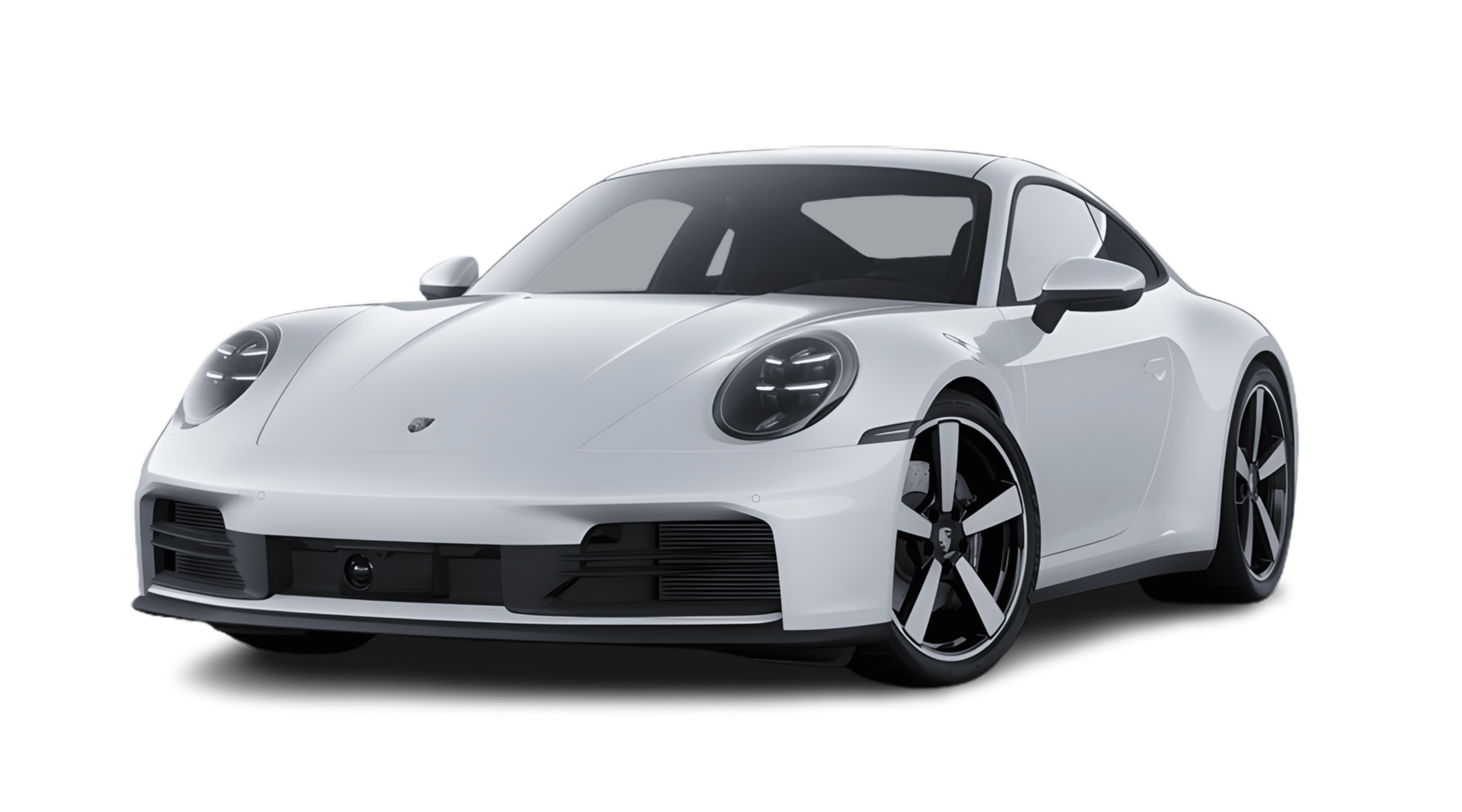 Schräge Frontansicht eines Porsche 911, freigestellt