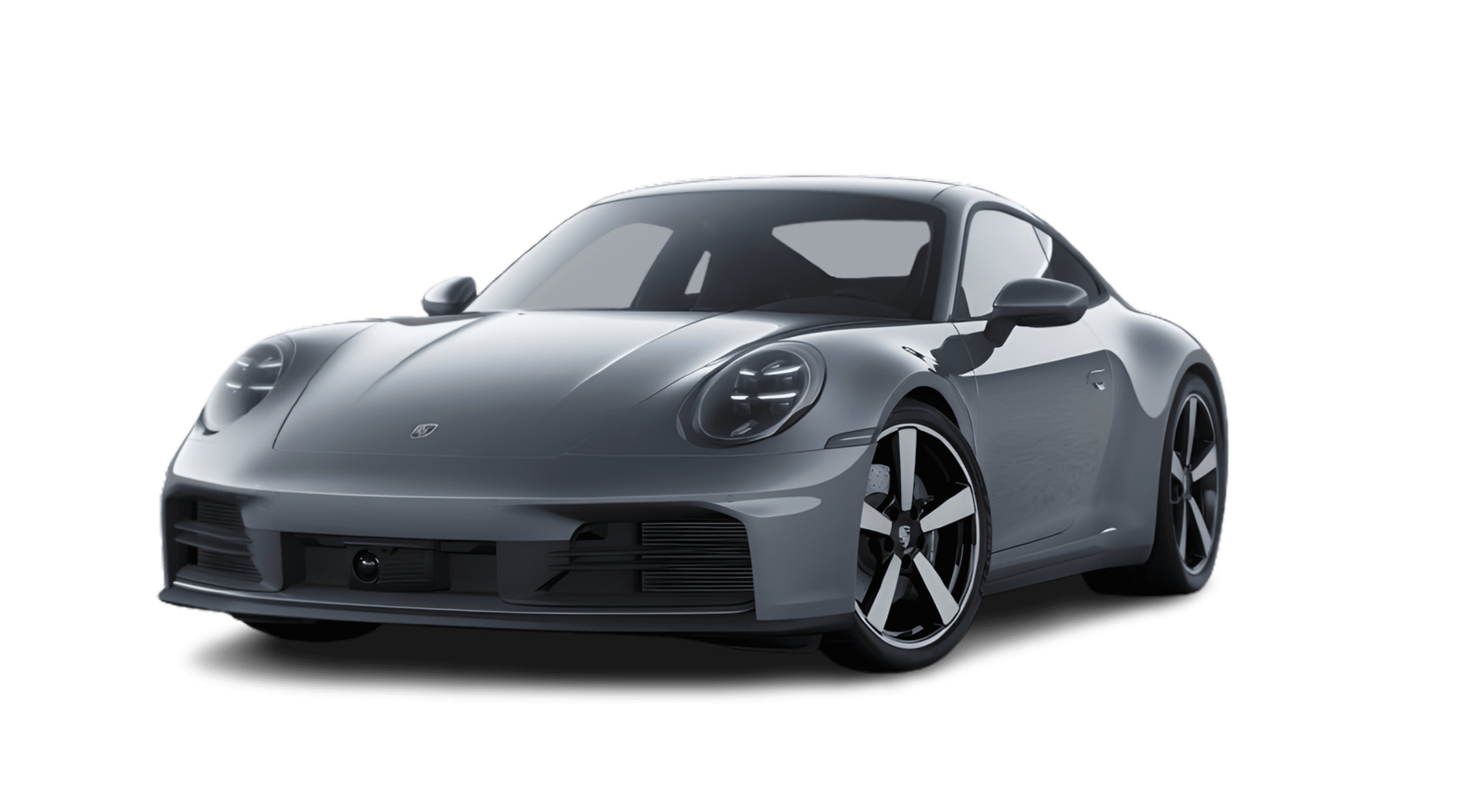 Schräge Frontansicht eines Porsche 911, freigestellt