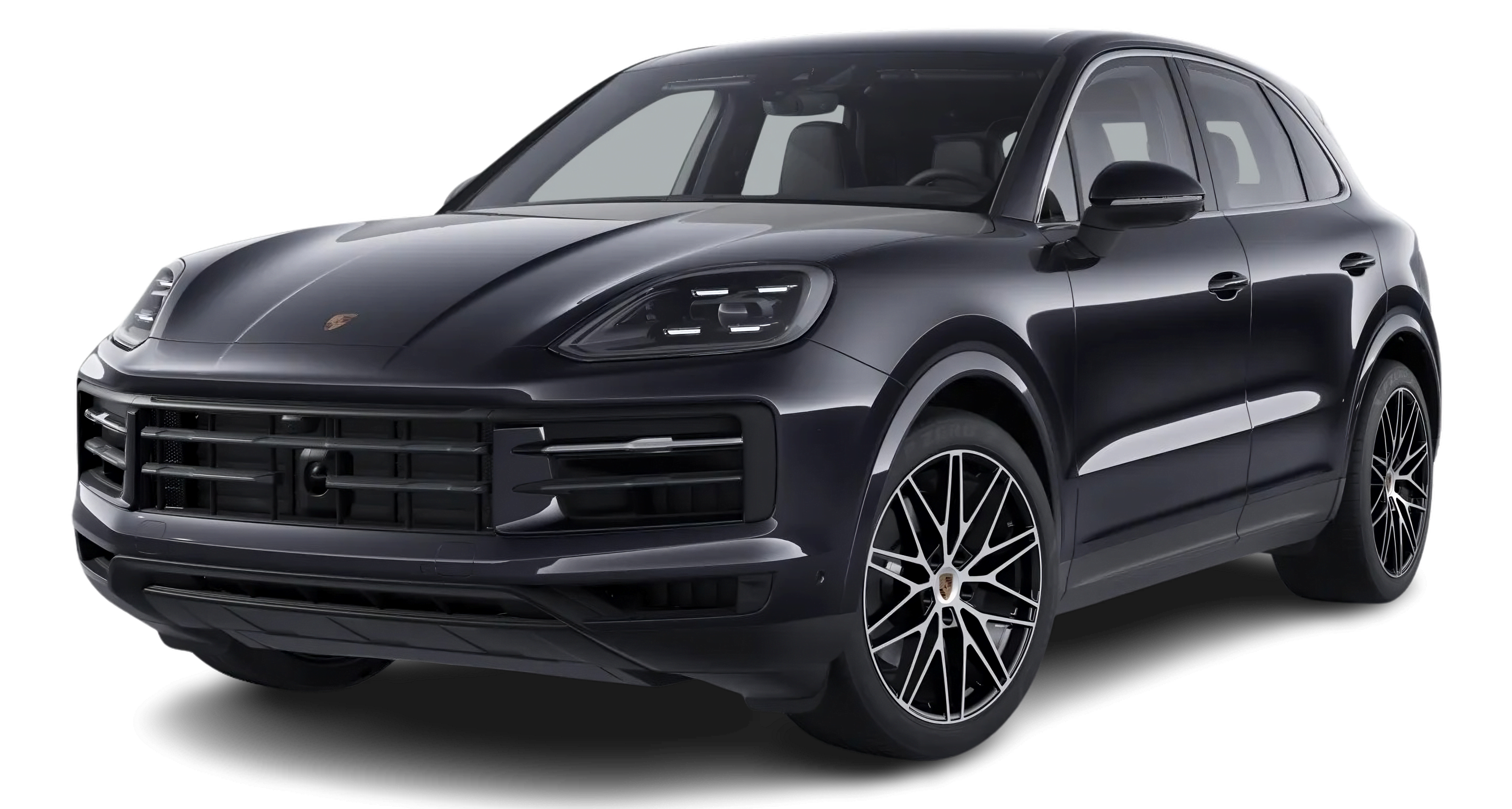 Schräge Frontansicht auf einen Porsche Cayenne, freigestellt