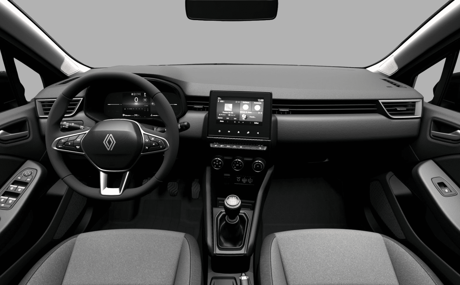 Ansicht des Armaturenbretts eines Renault Clio