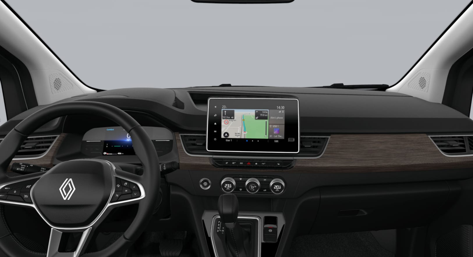 Ansicht des Armaturenbretts eines Renault Kangoo